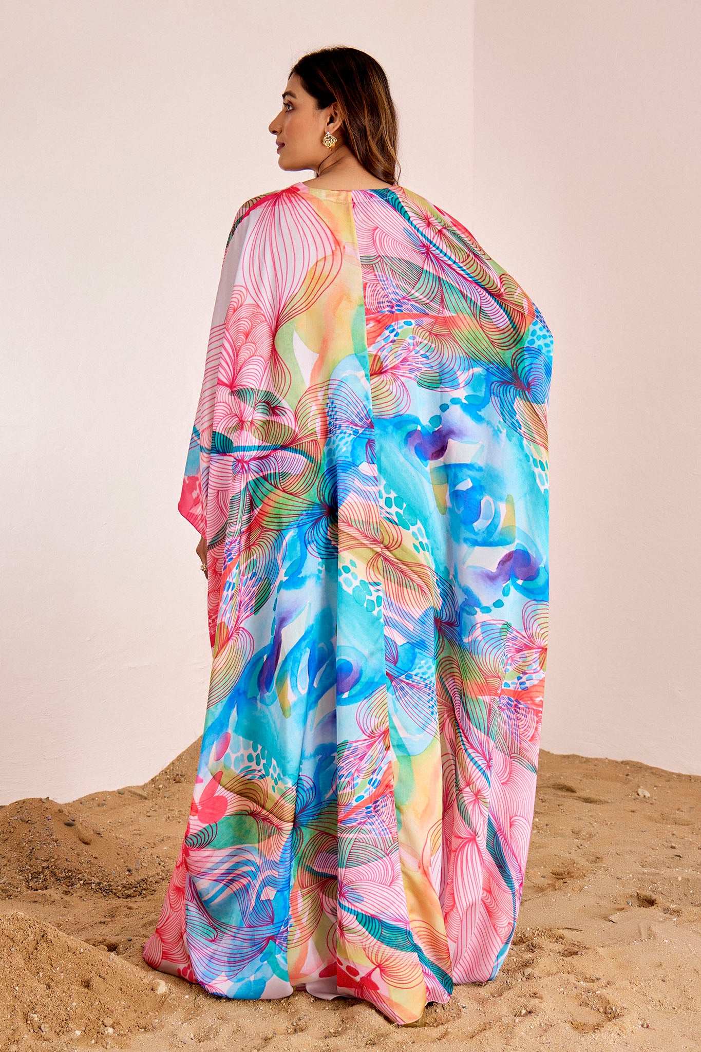 Floral Long Kaftan Dress