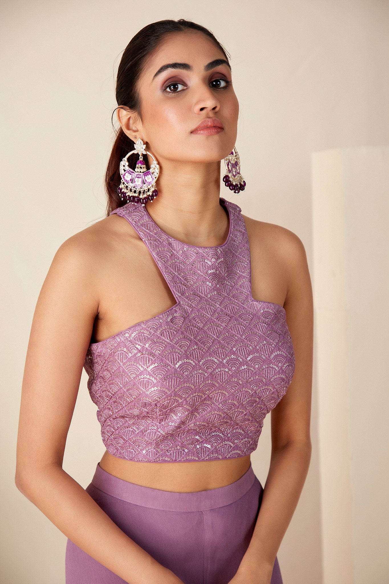 Mauve Georgette Co Ord Set