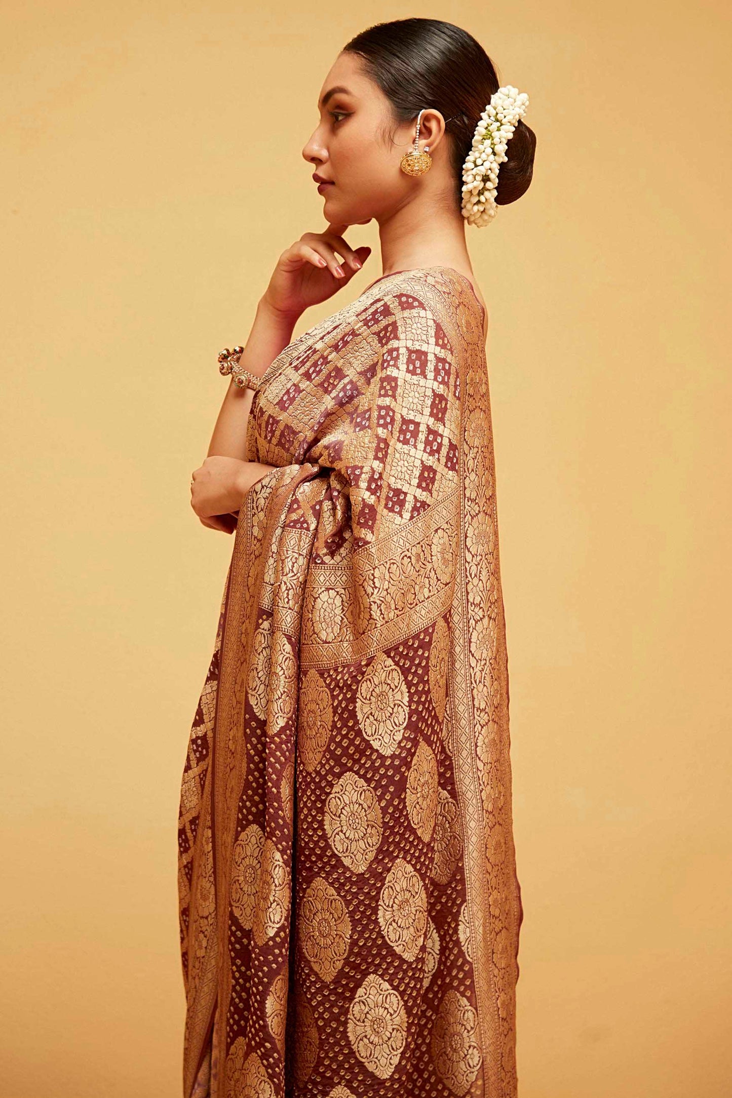 BROWN Traditional banarasee saree