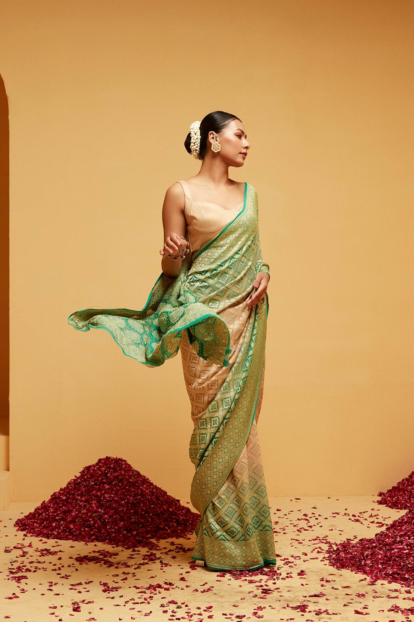 GREEN Traditional banarasee saree