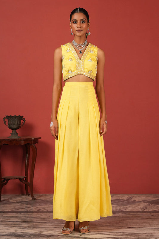 Sunshine Yellow Indo-Western Fusion Set