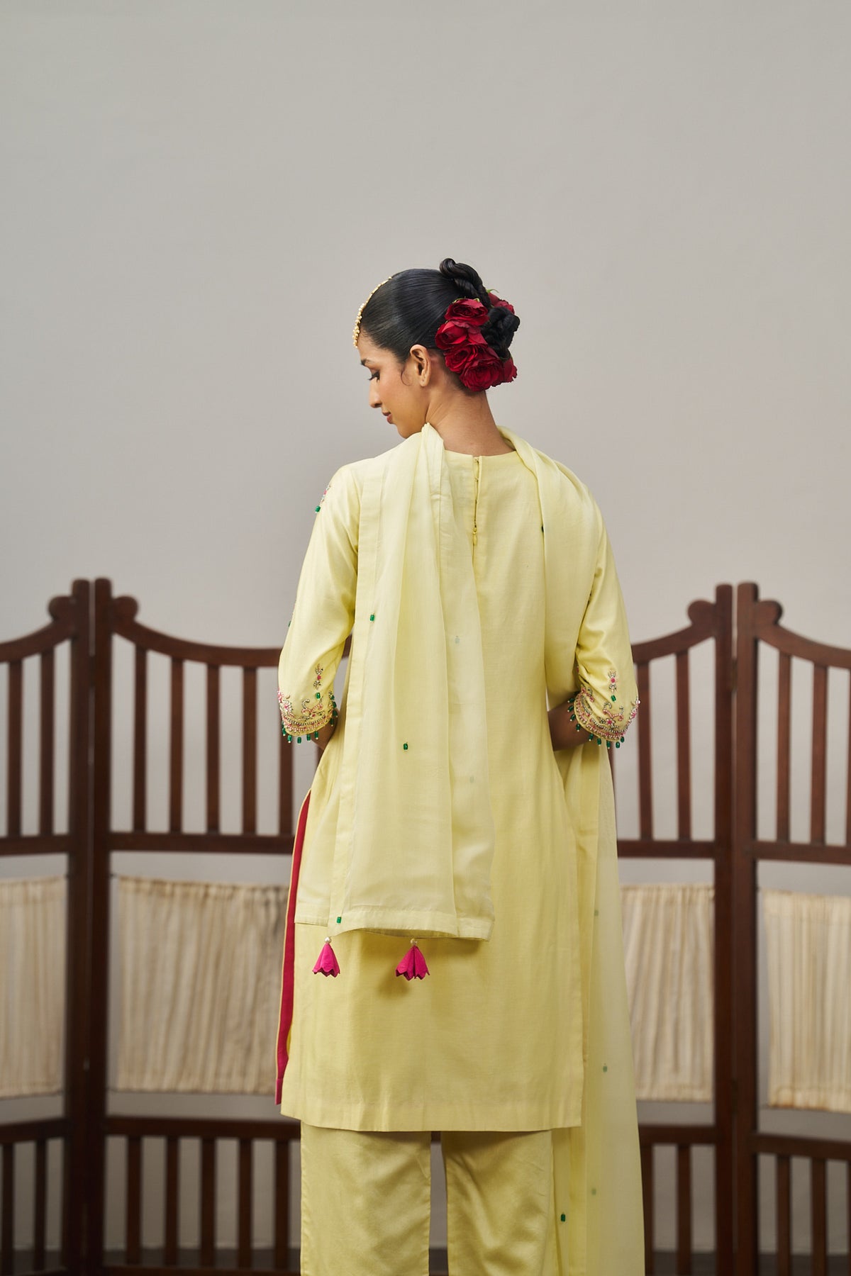 Yellow Chanderi Kurta Set