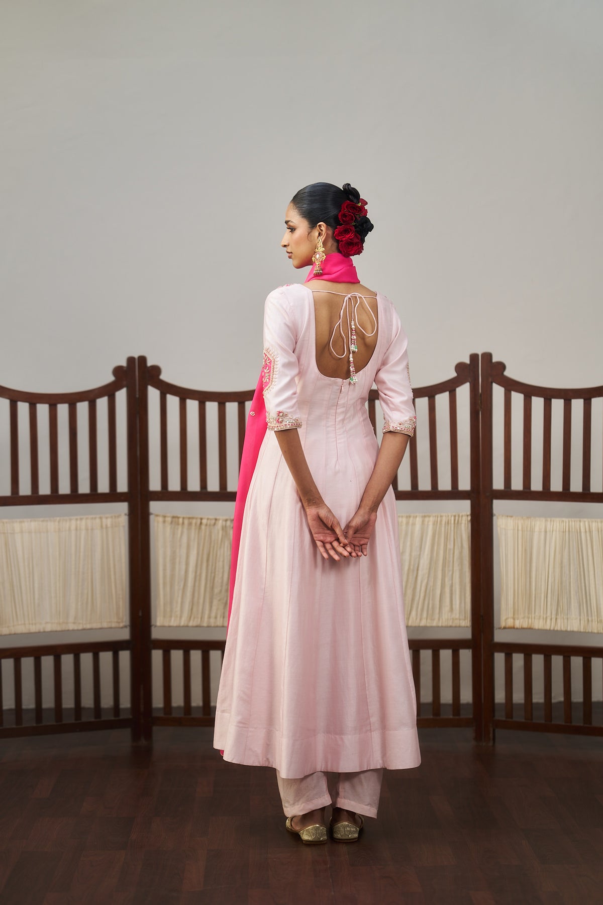 Pastel Pink Anarkali Set
