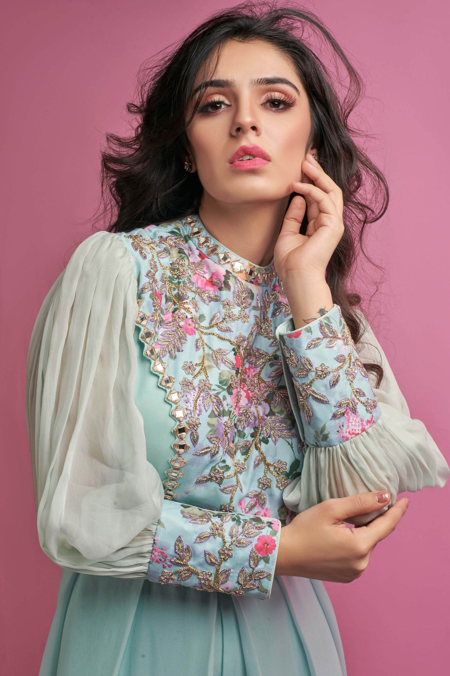 Light Blue Floral Printed Jumpsuit