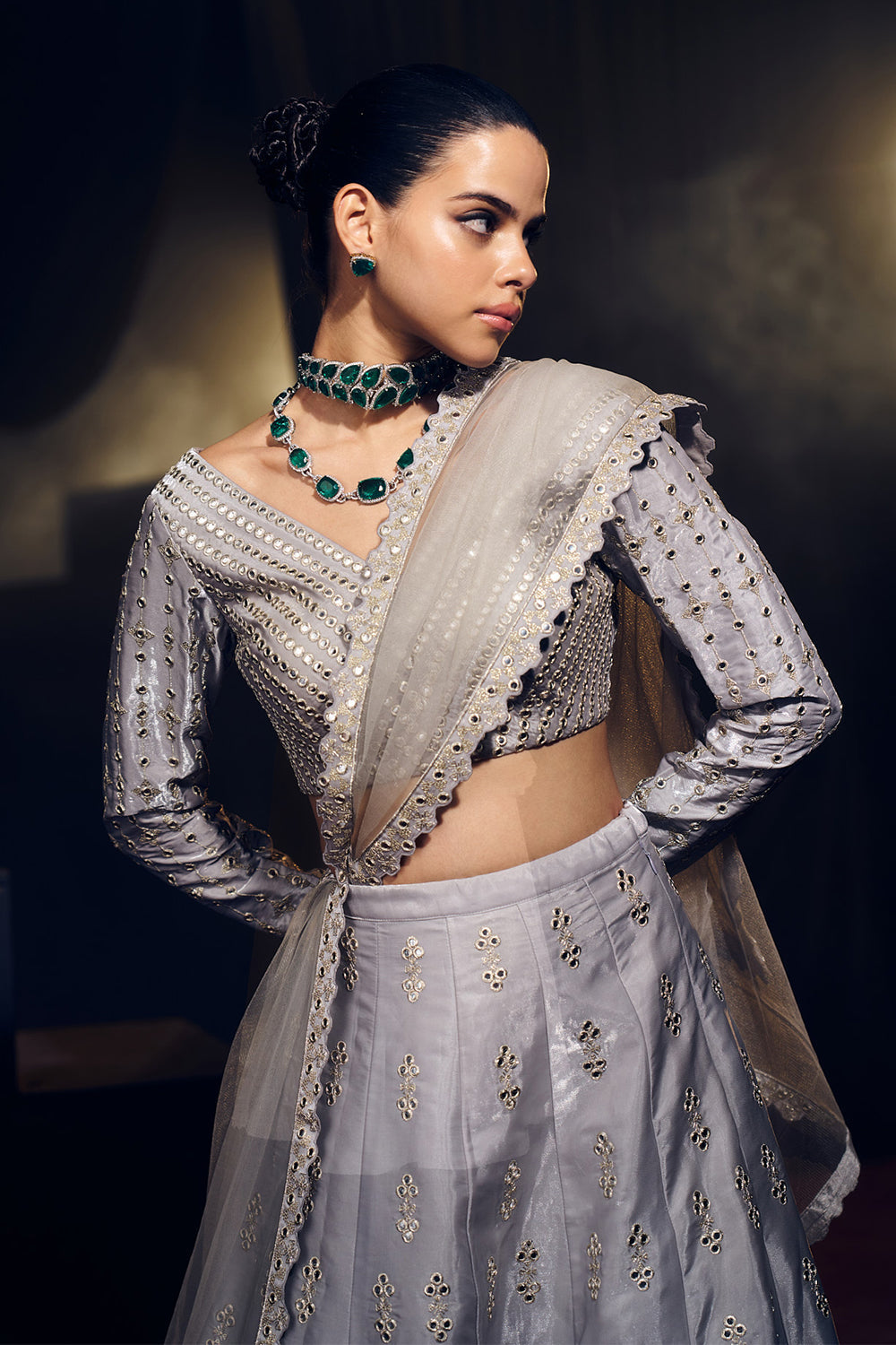 Grey Lehenga Set