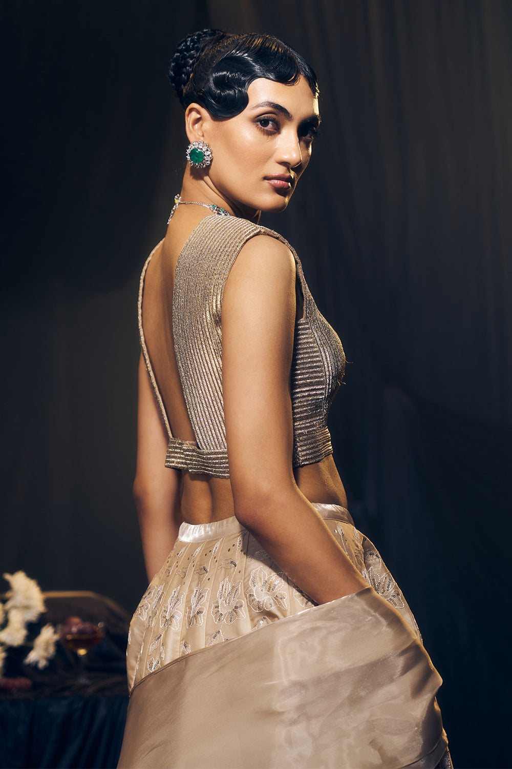 Nude/ Light Gold Lehenga Set