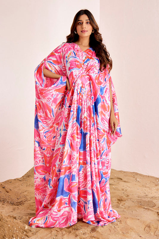 Floral Long Kaftan Dress