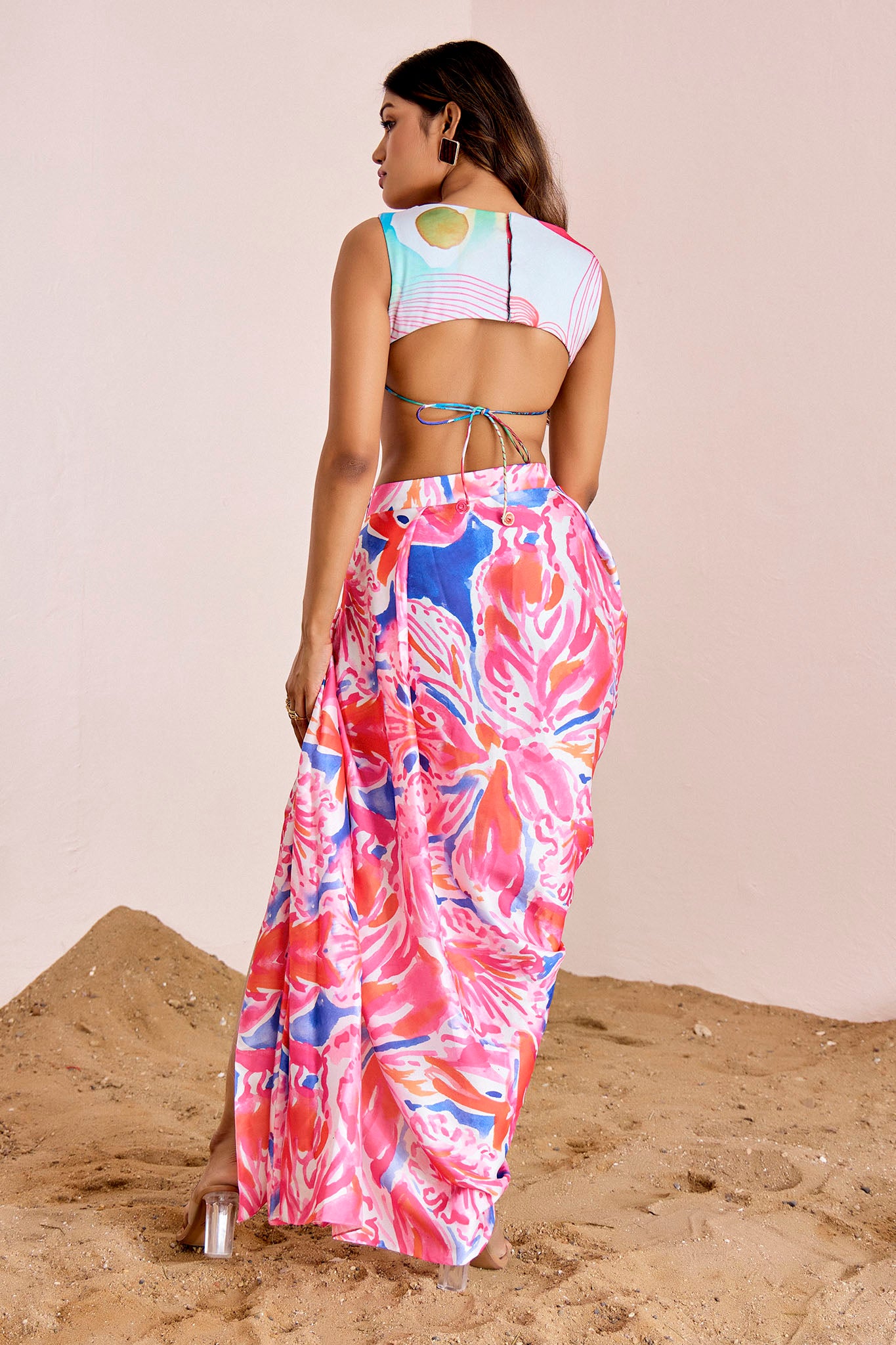 Bralette And Drape Skirt Set