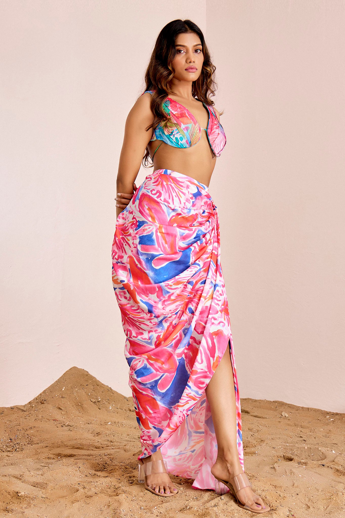 Bralette And Drape Skirt Set