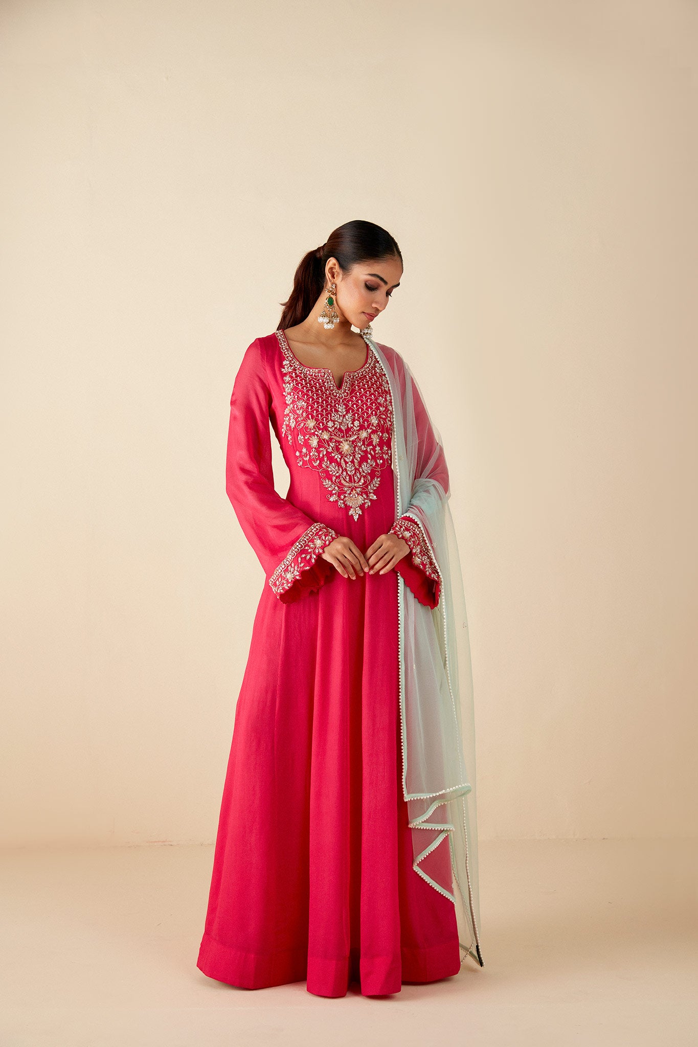 Pink Embroidered Anarkali Suit