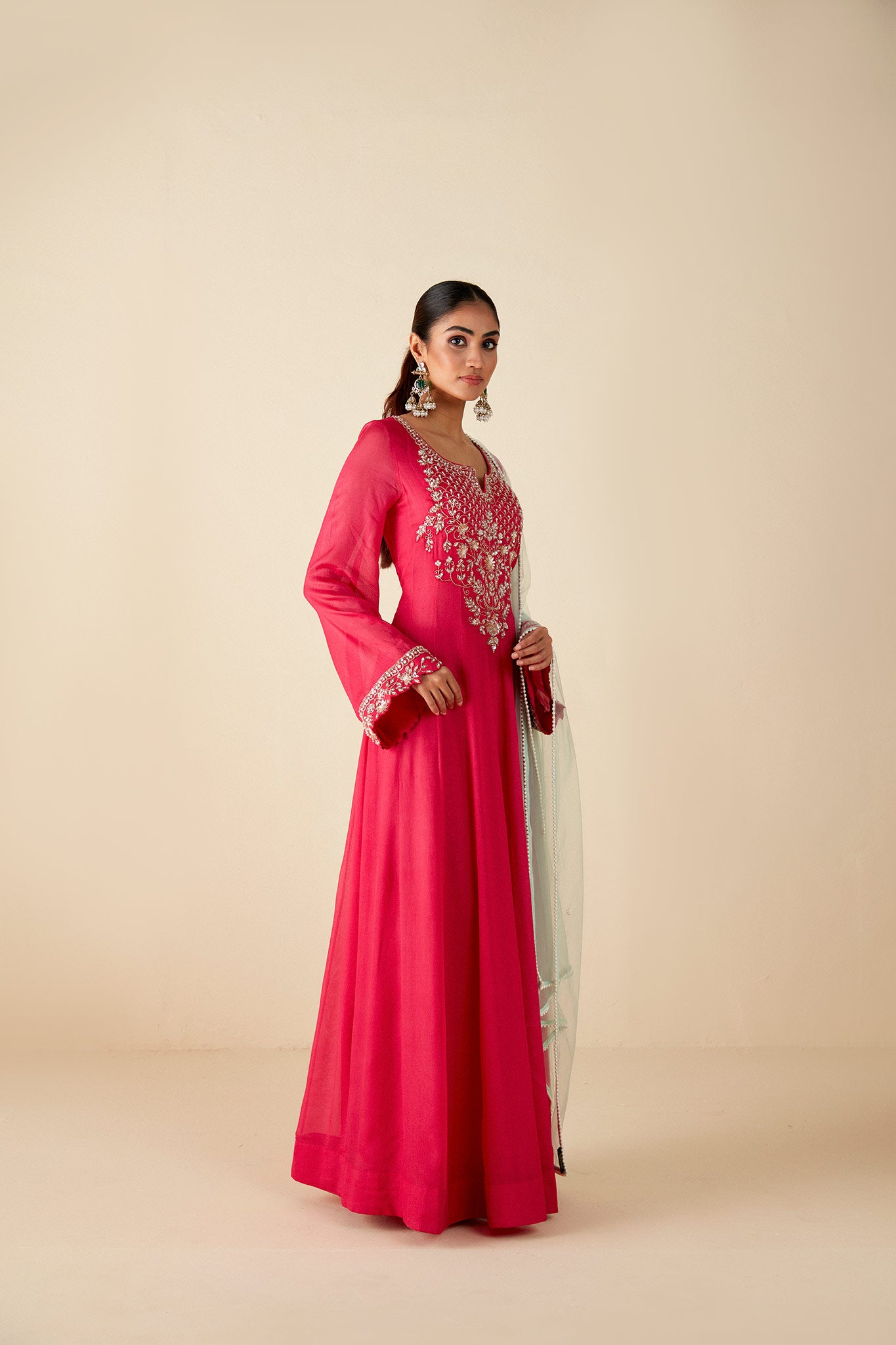 Pink Embroidered Anarkali Suit