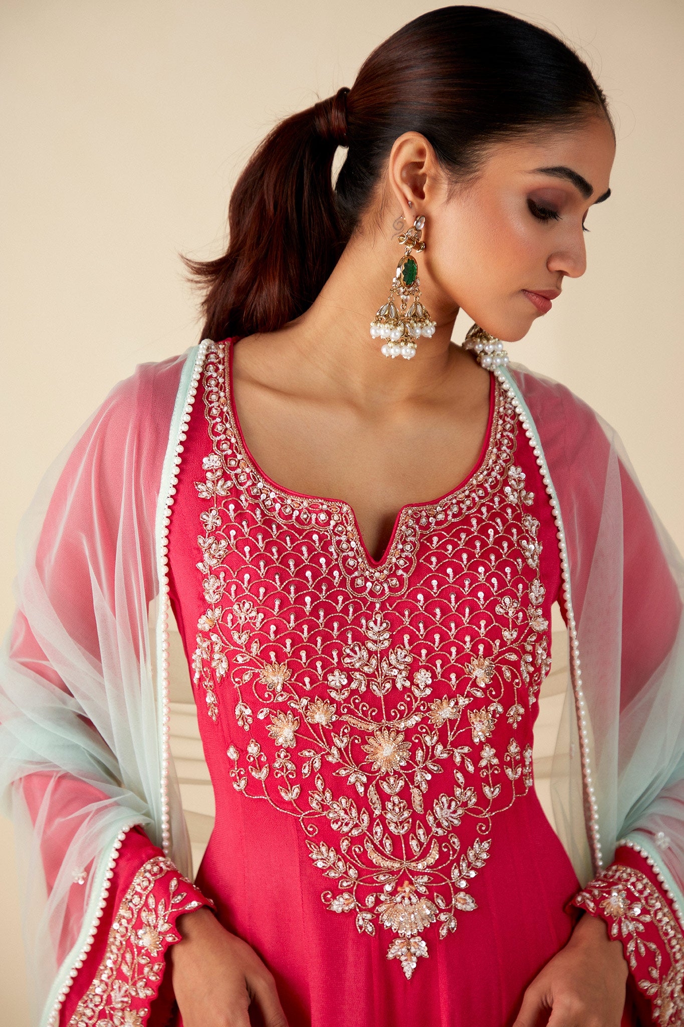 Pink Embroidered Anarkali Suit