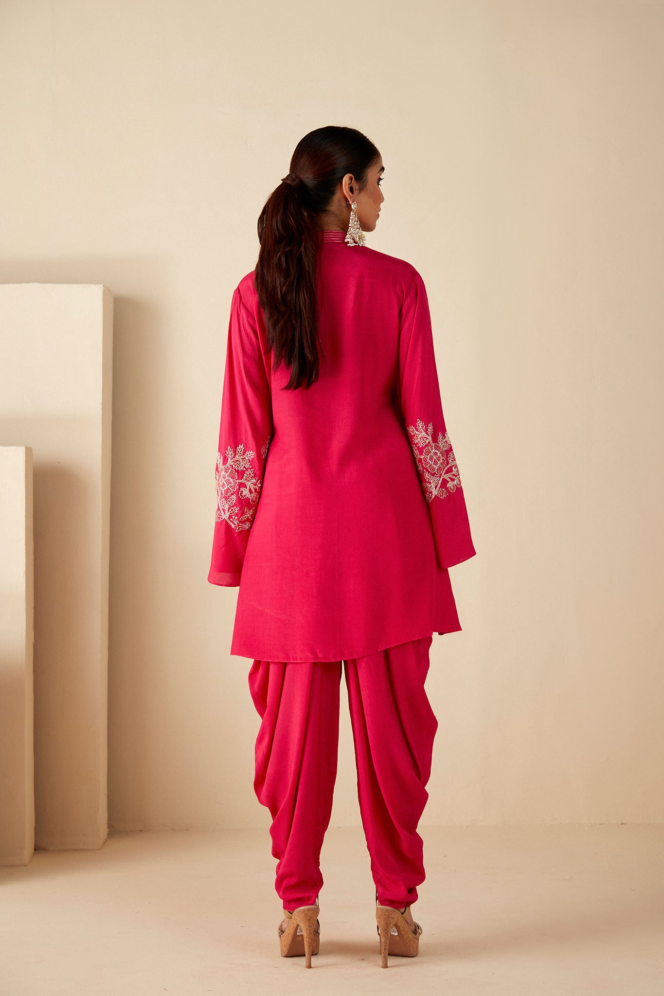 Pink Dhoti Set