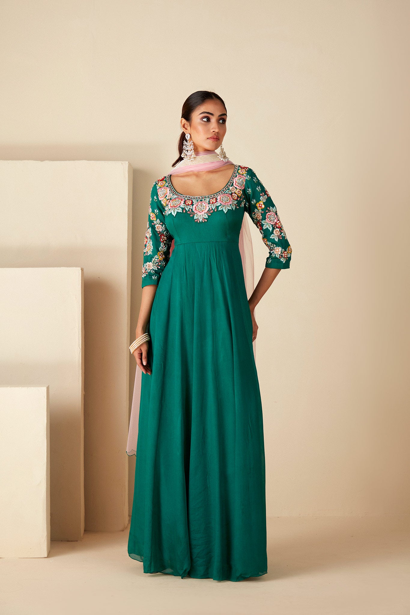 Green Anarkali Suit