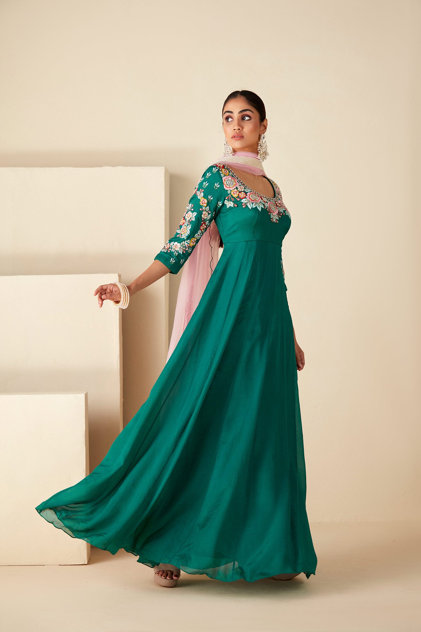 Green Anarkali Suit