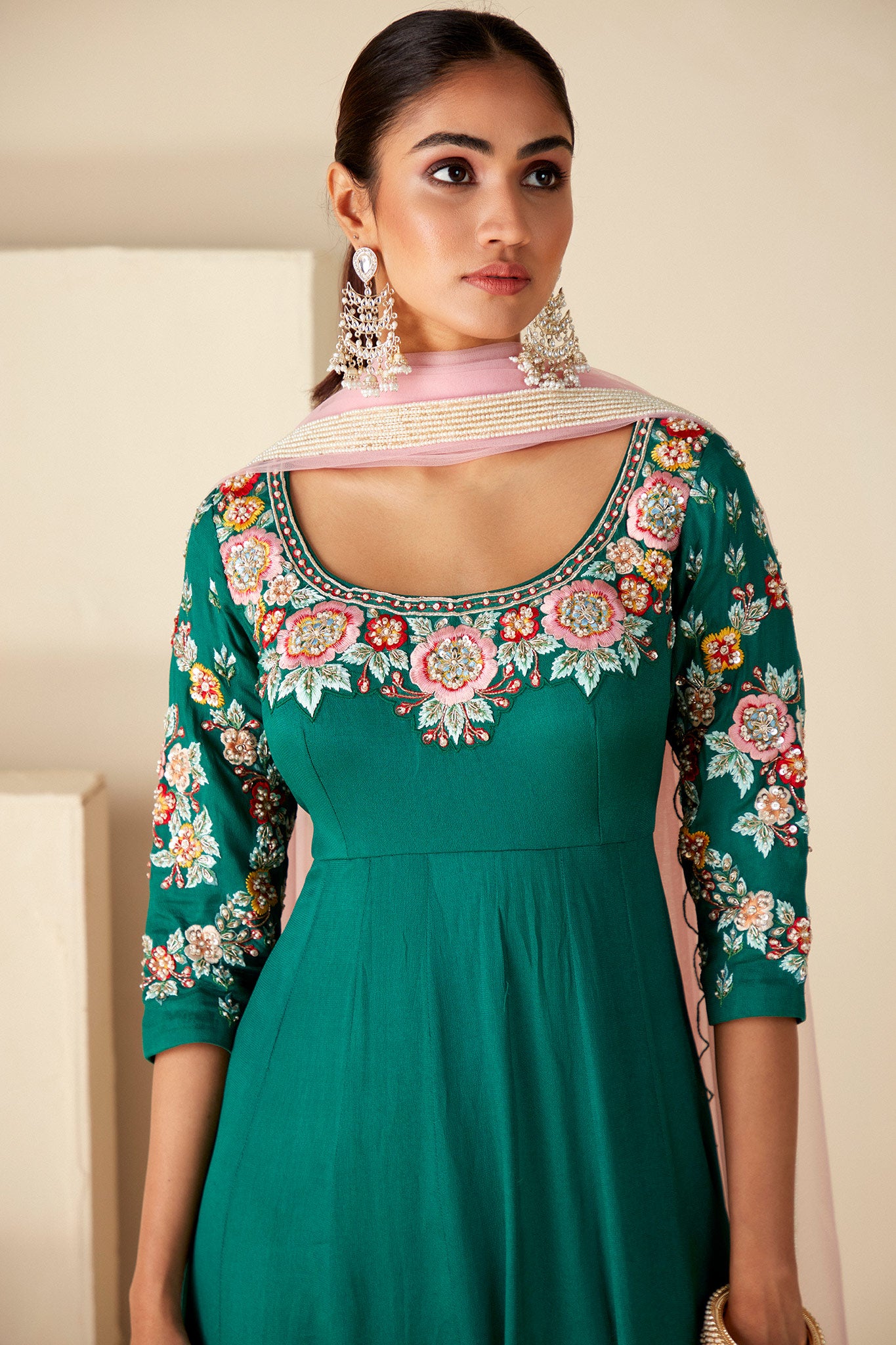 Green Anarkali Suit