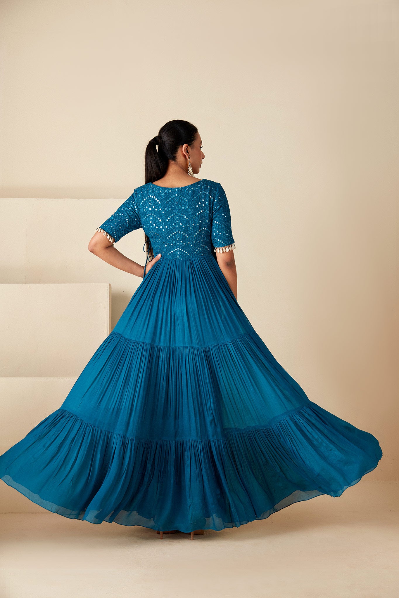 Teal Blue Angrakha