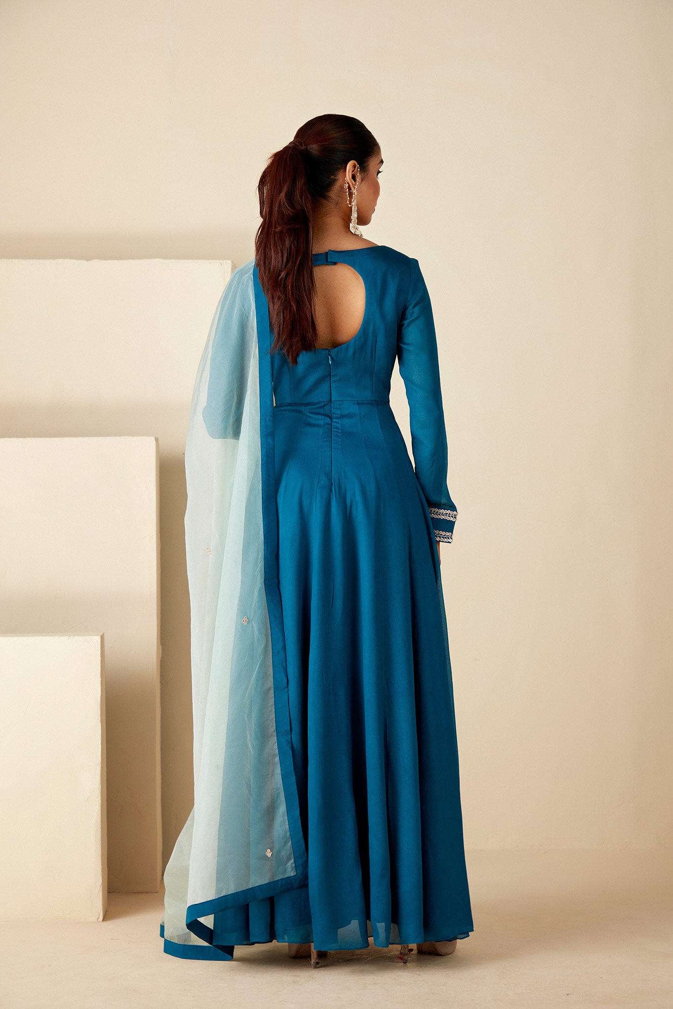 Teal Blue Anarkali Suit