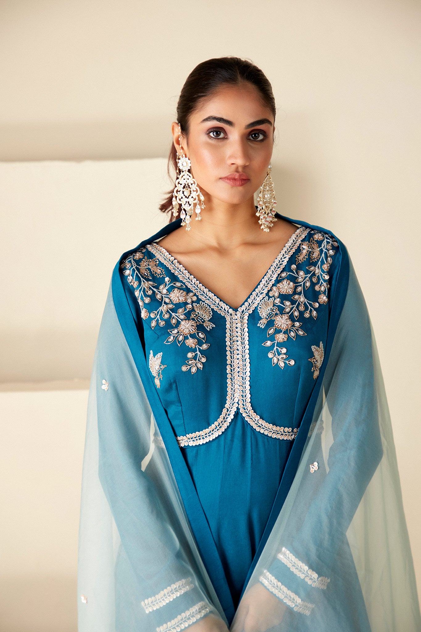 Teal Blue Anarkali Suit