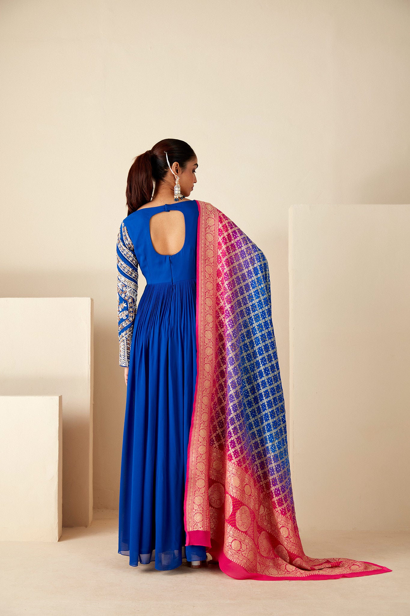 Blue Traditional Anarkali Suit