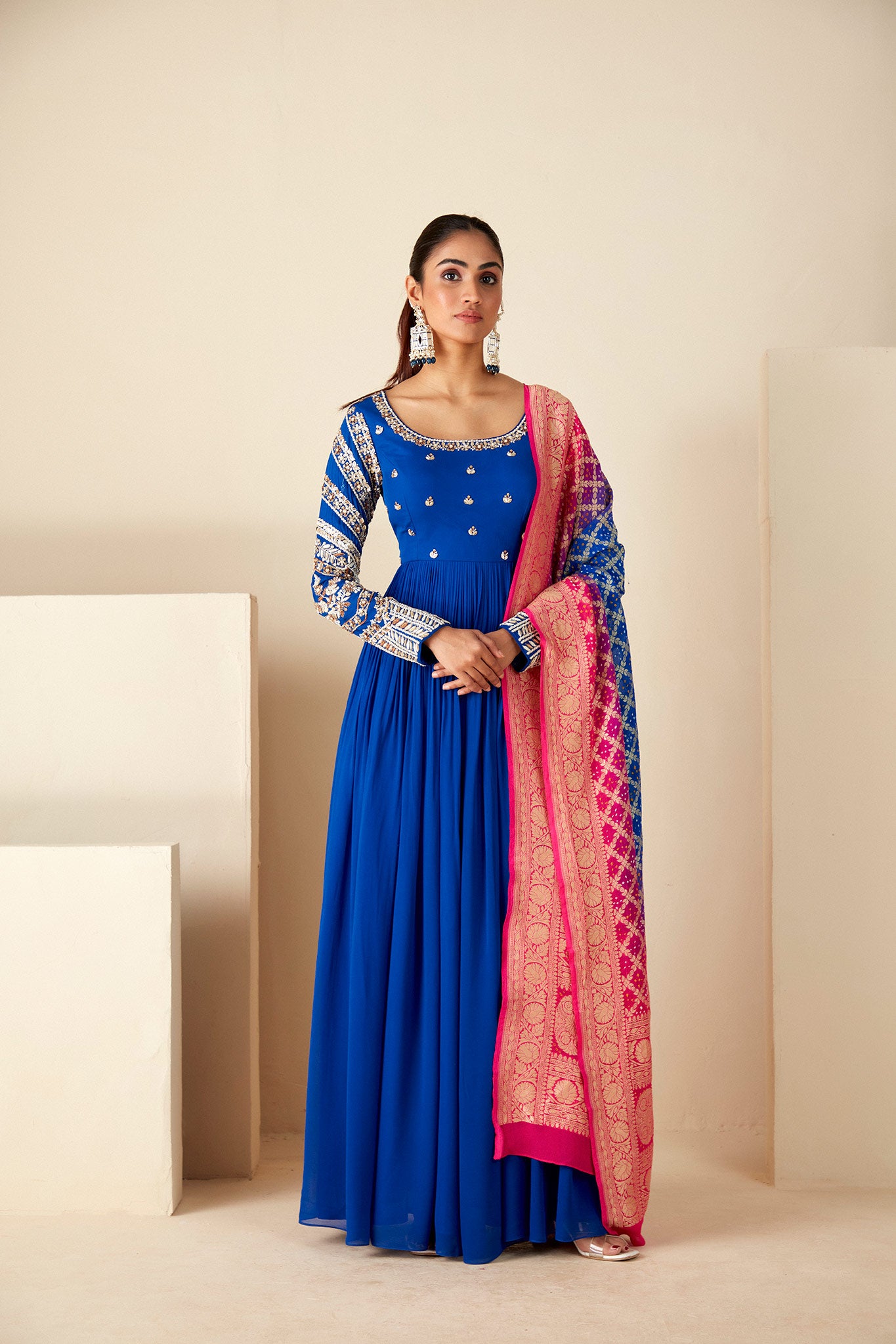 Blue Traditional Anarkali Suit