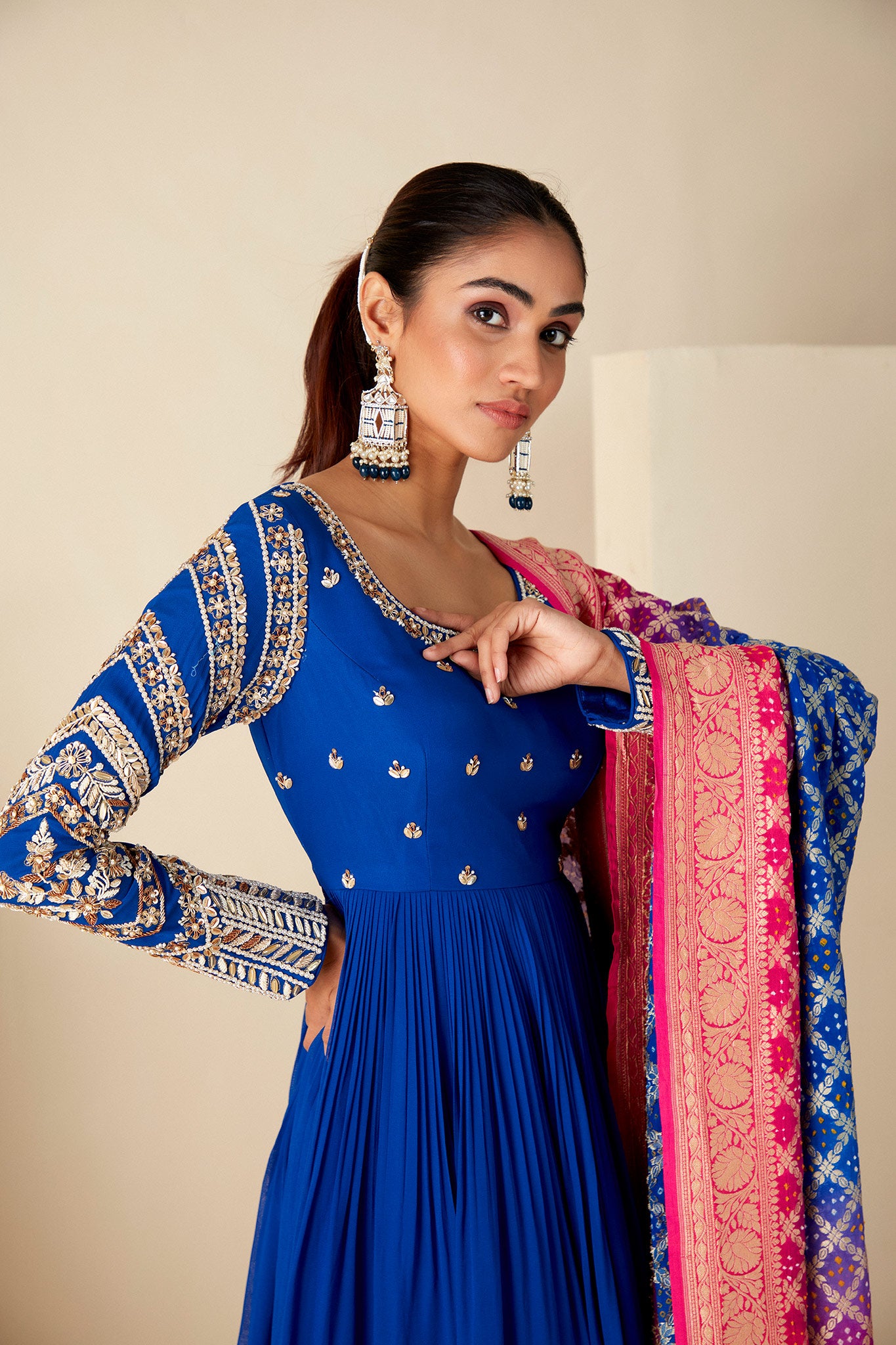 Blue Traditional Anarkali Suit