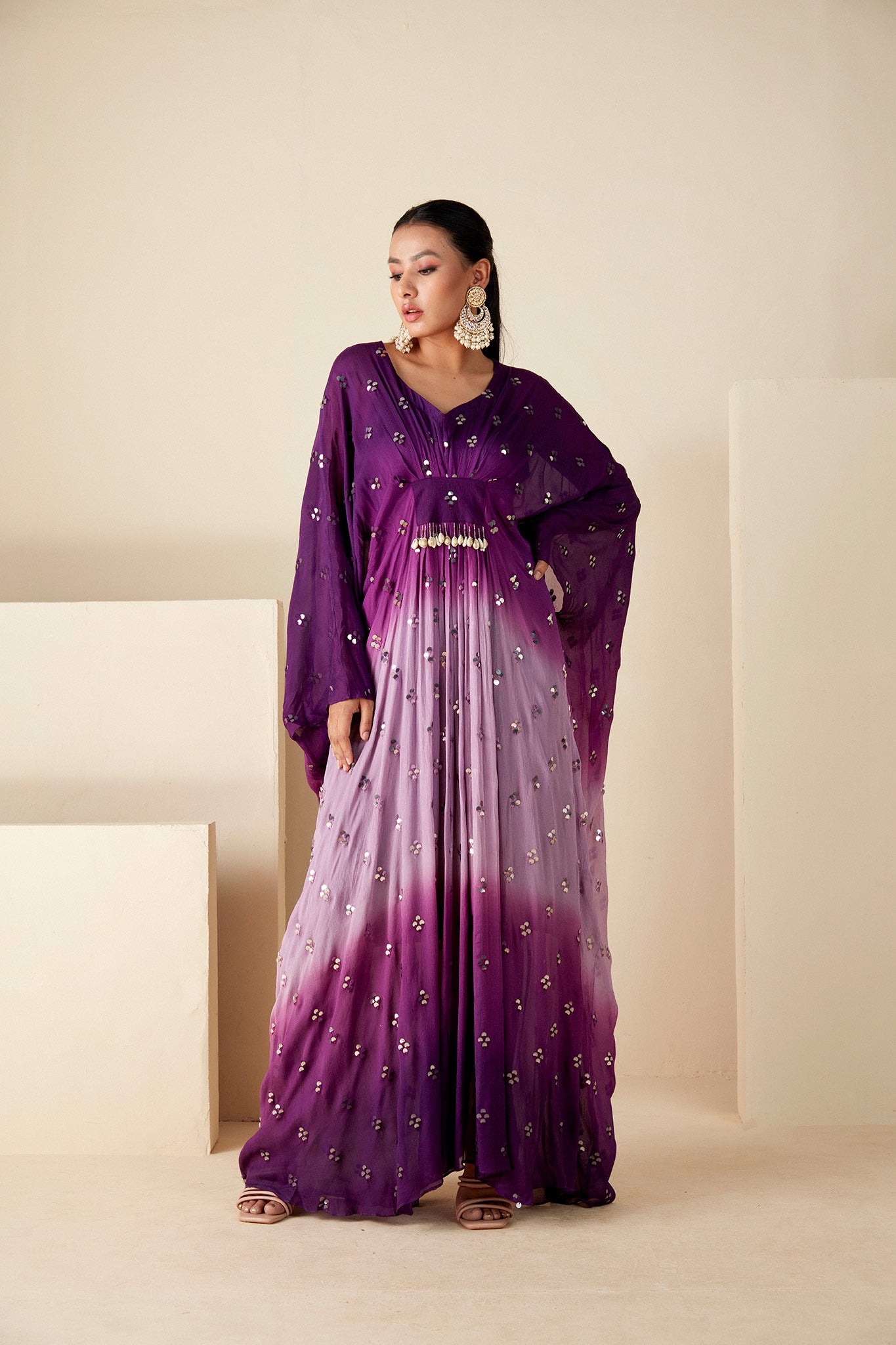 Purple Georgette Kaftan Sets