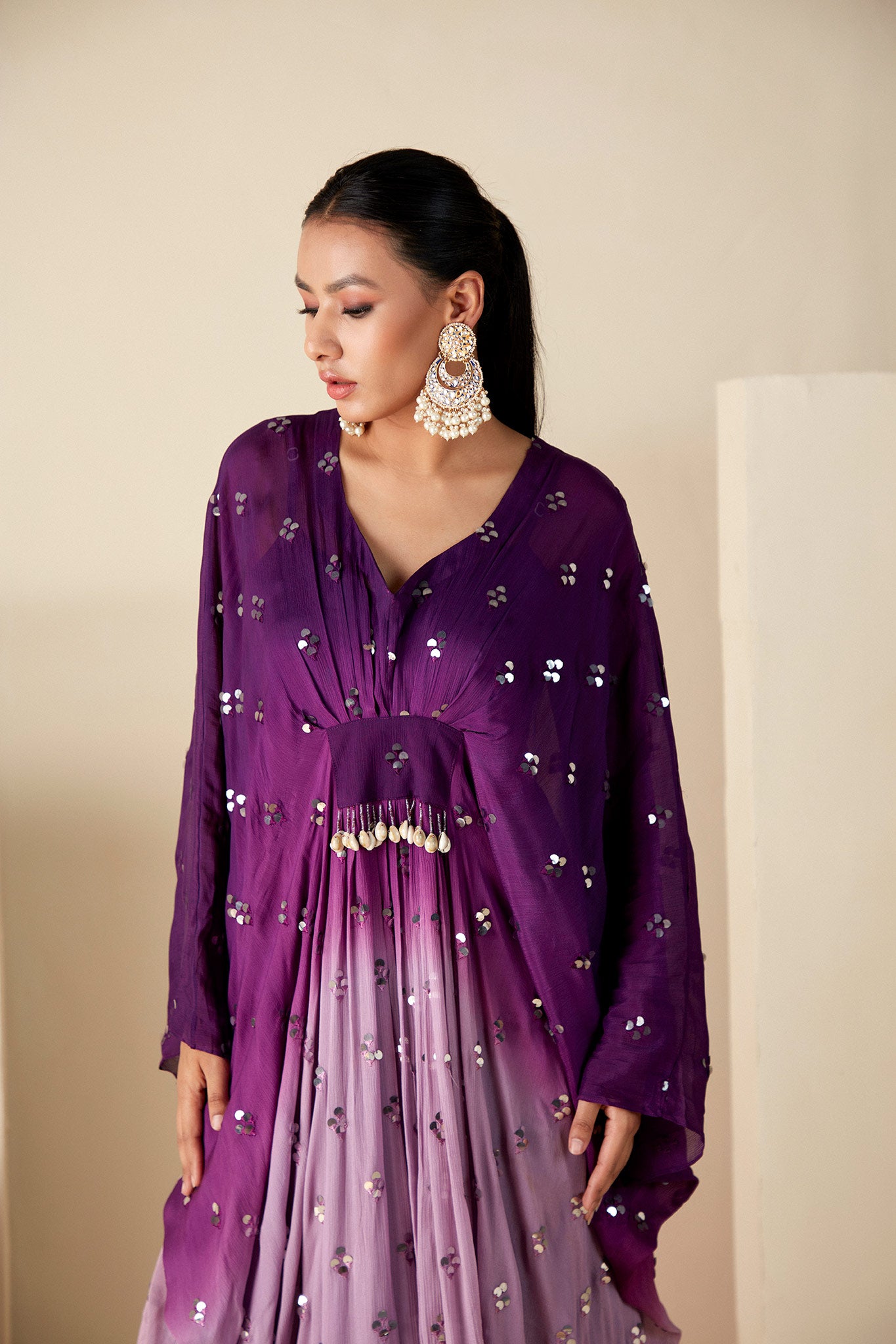 Purple Georgette Kaftan Sets