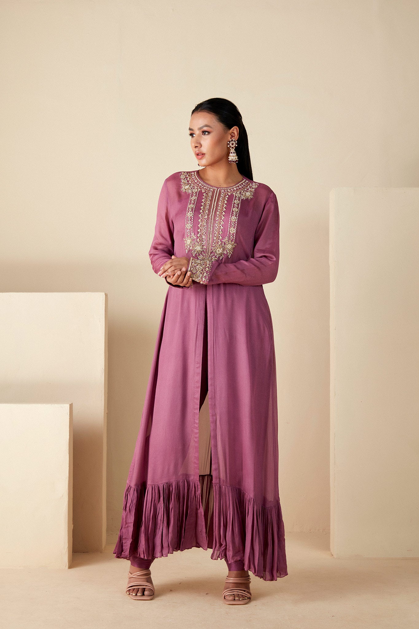 Mauve kaftan Kurta Set