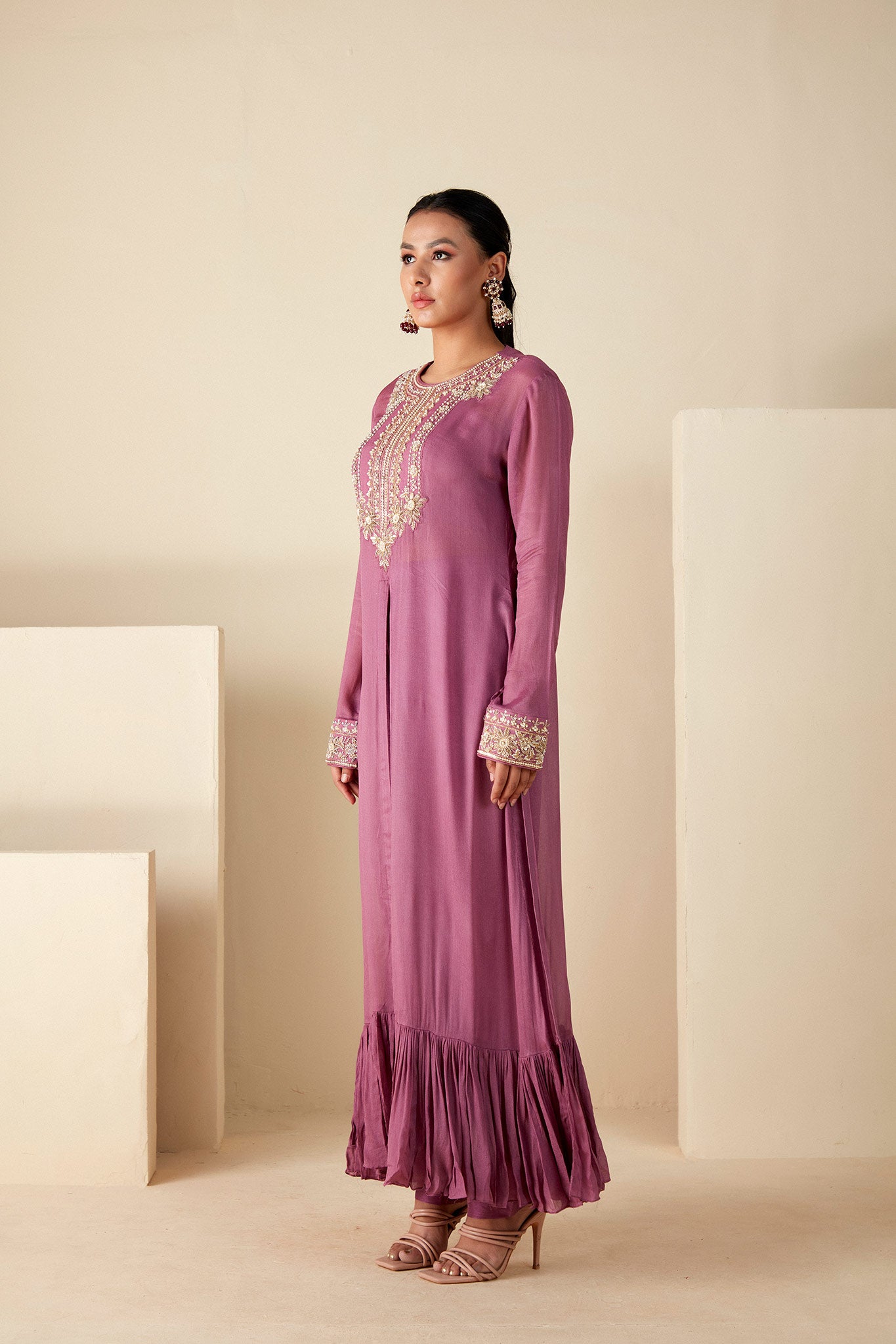 Mauve kaftan Kurta Set