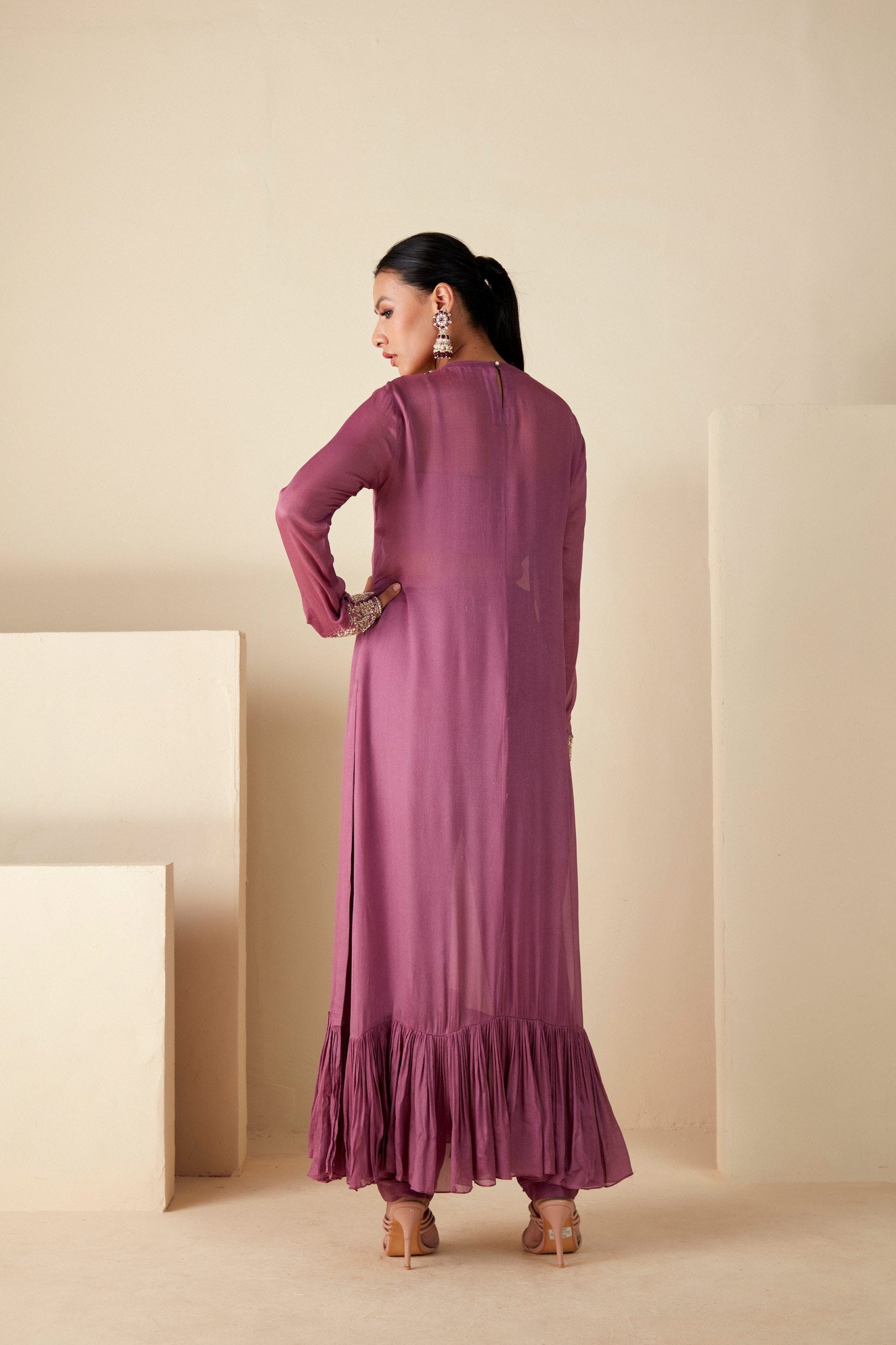 Mauve kaftan Kurta Set