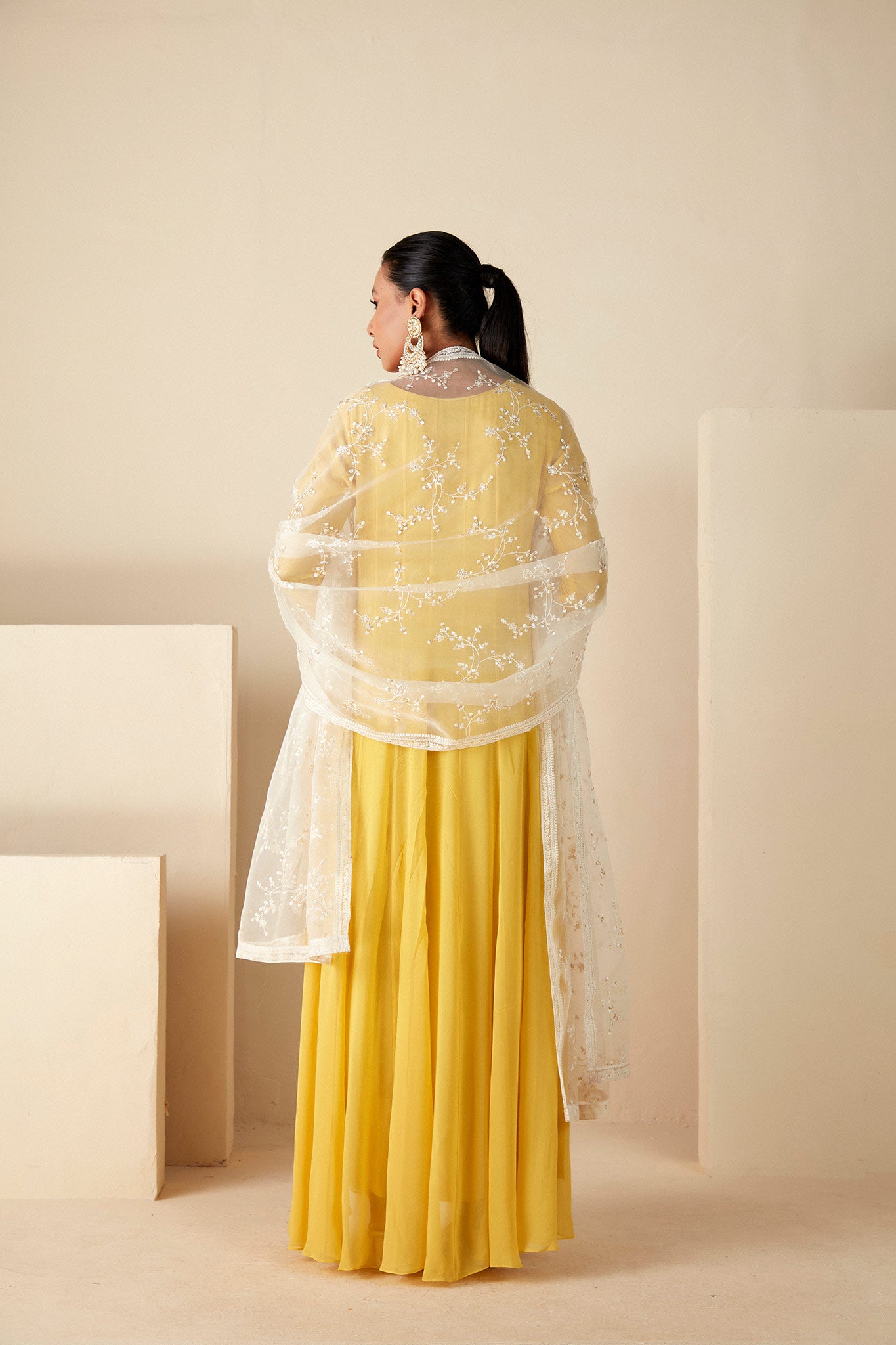 Yellow classy Anarkali Suit