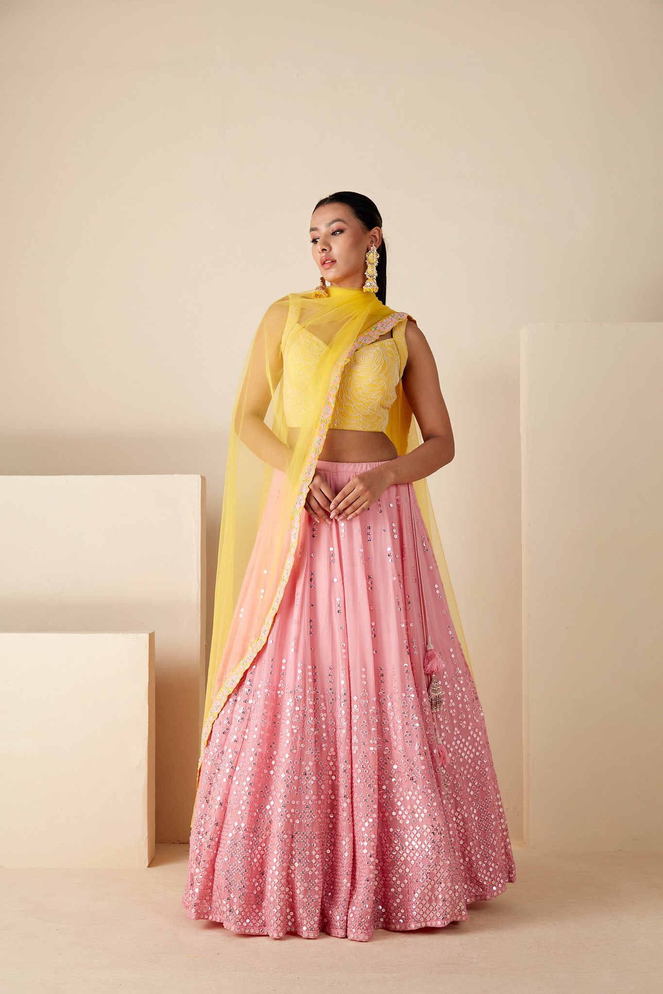 Yellow & PINK Lehenga Set