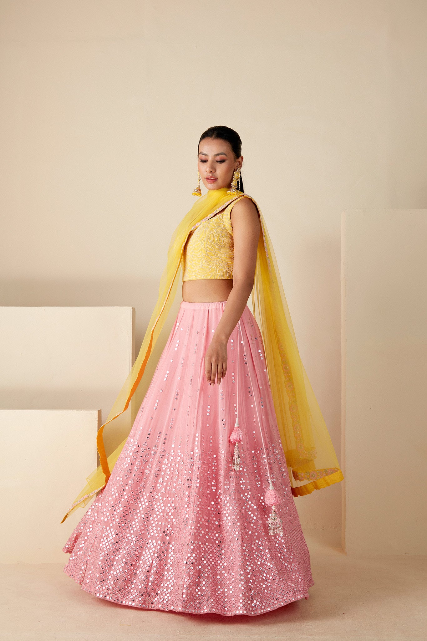 Yellow & PINK Lehenga Set