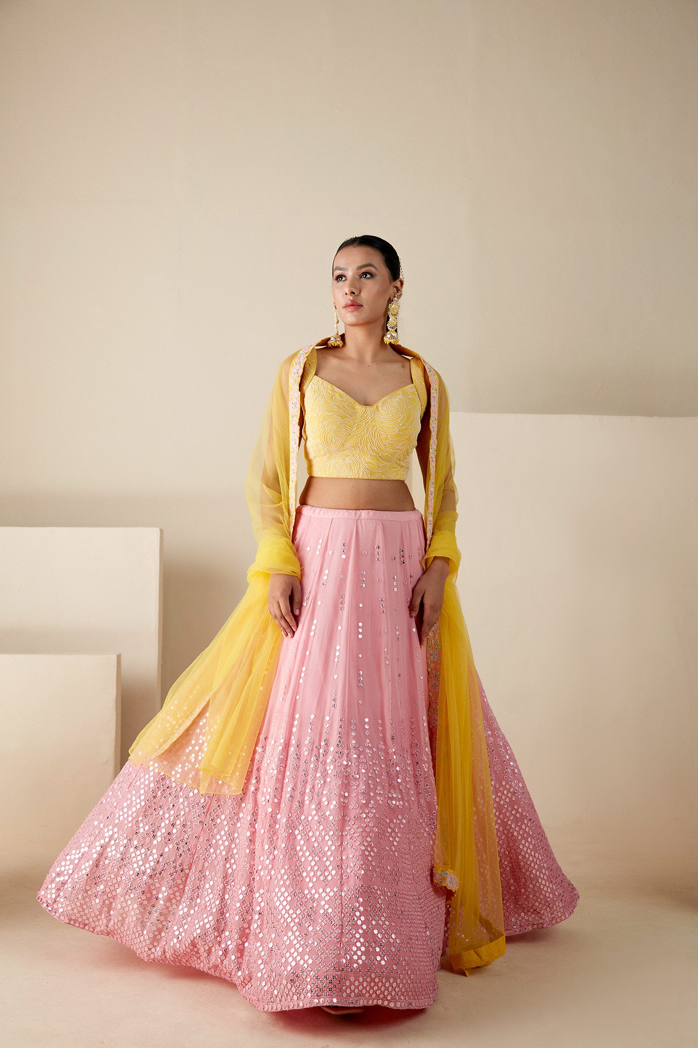 Yellow & PINK Lehenga Set