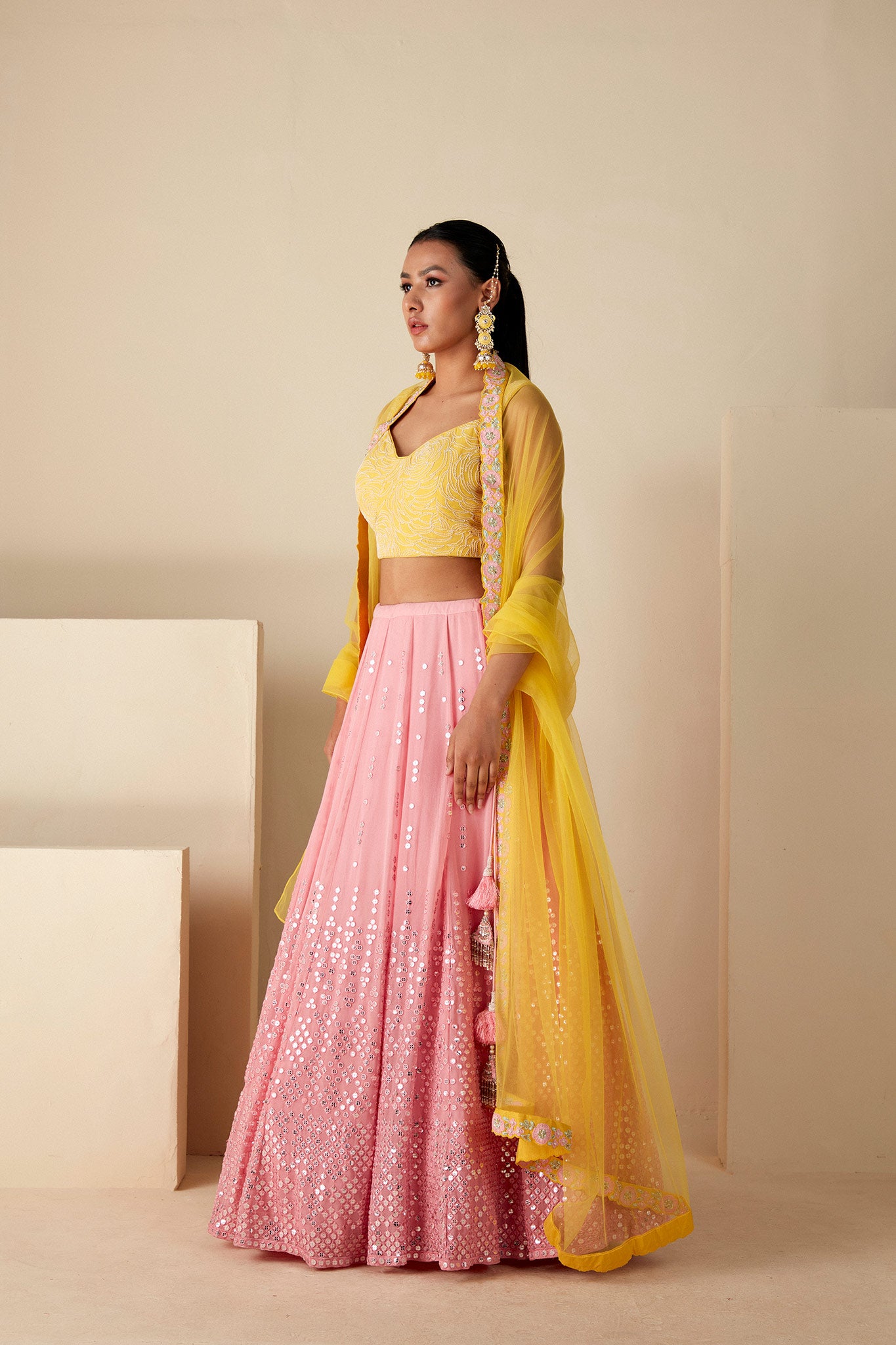 Yellow & PINK Lehenga Set