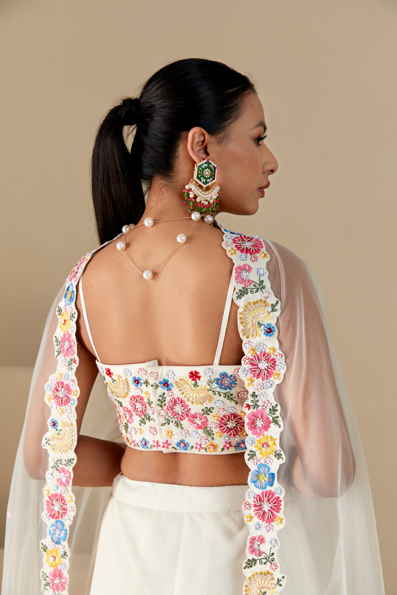 Off white Embroidered Lehenga Set