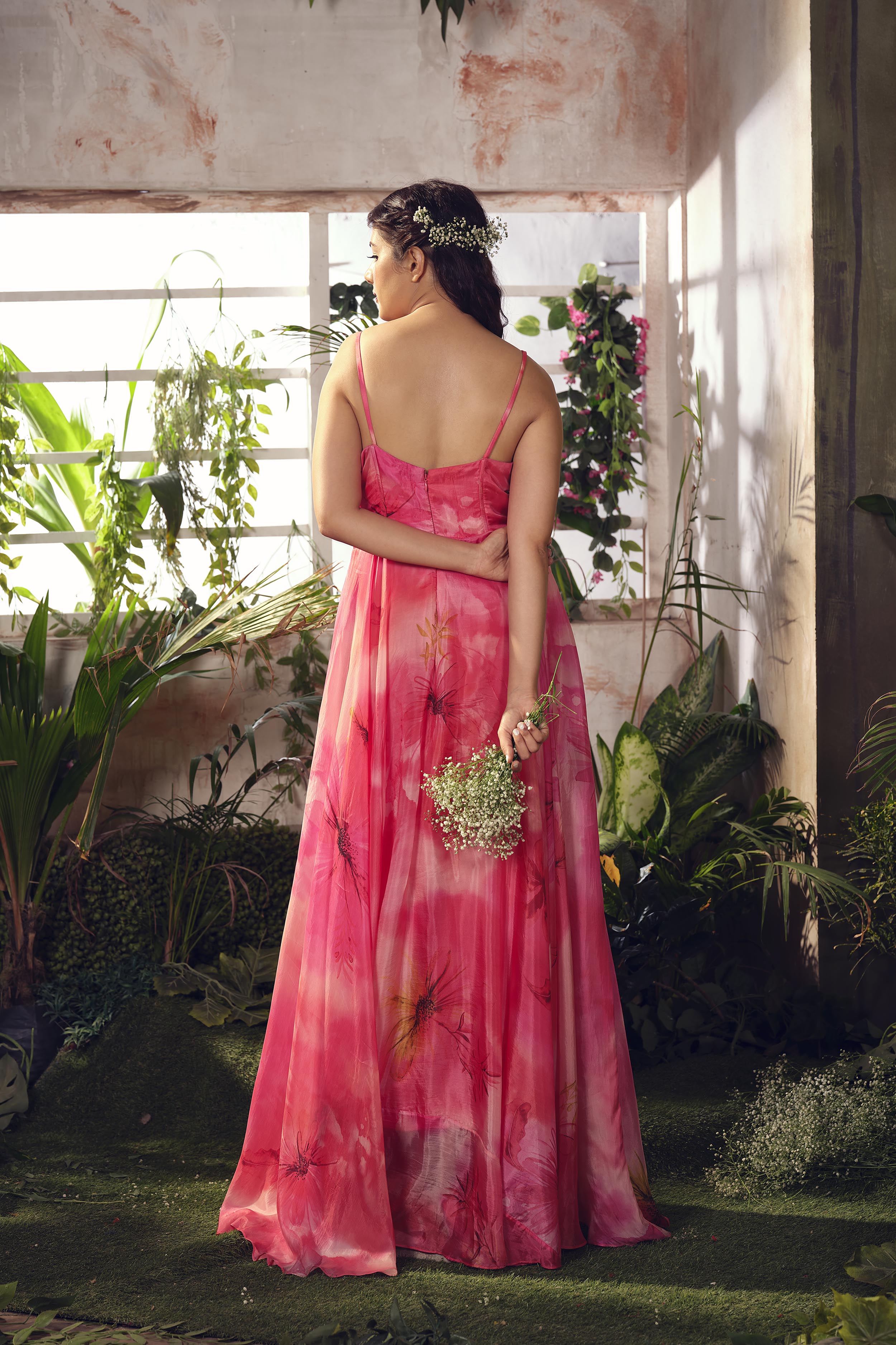 Pink Habutai Silk Corset Dress