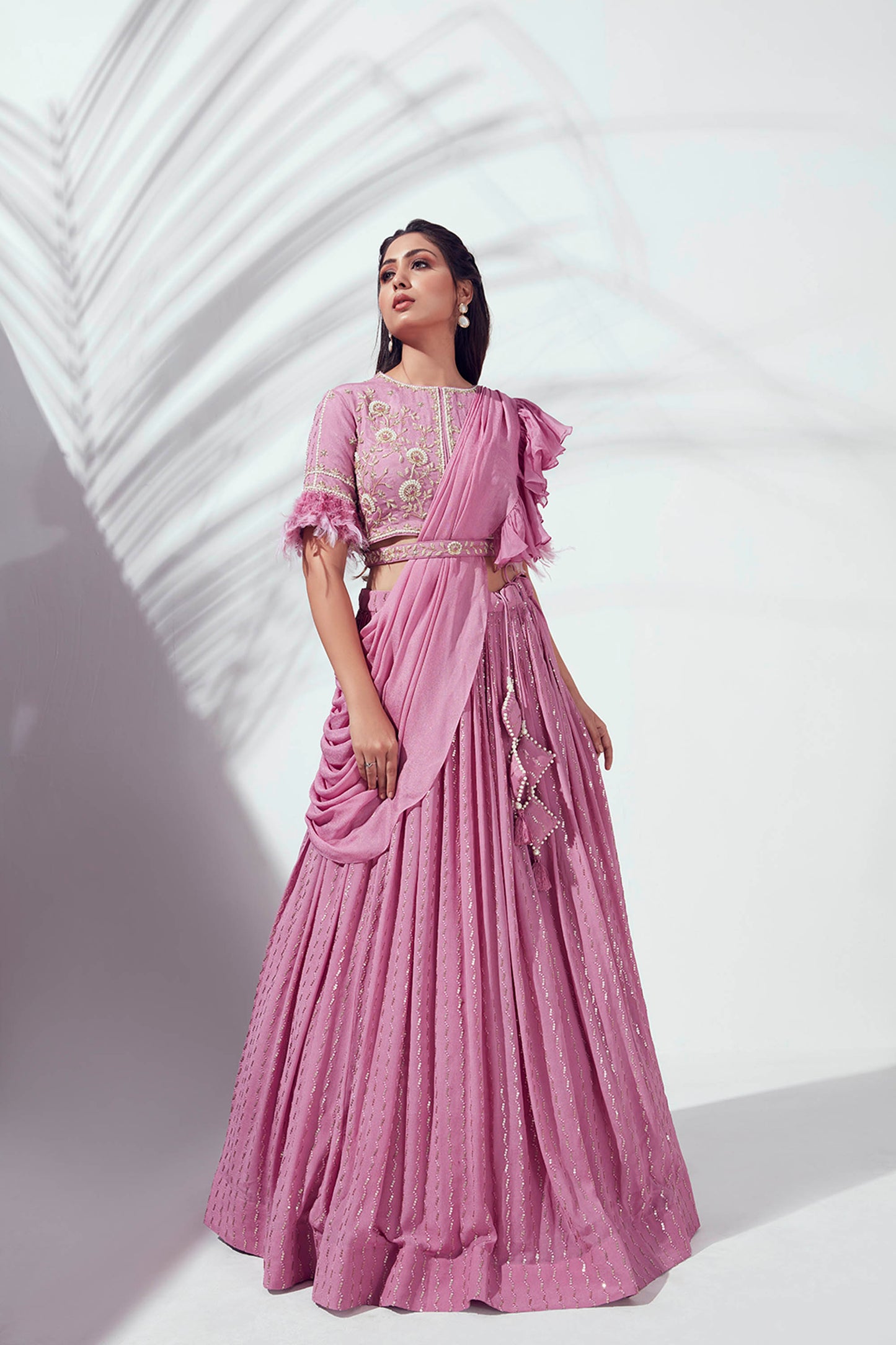 Lilac Flared Lehenga Set