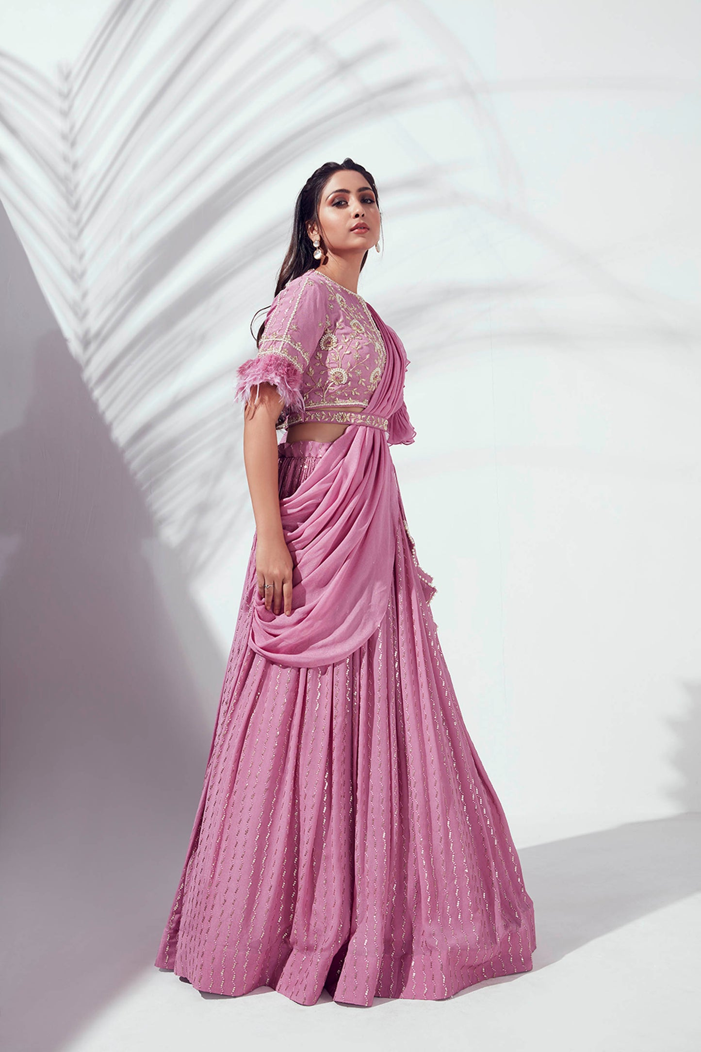 Lilac Flared Lehenga Set