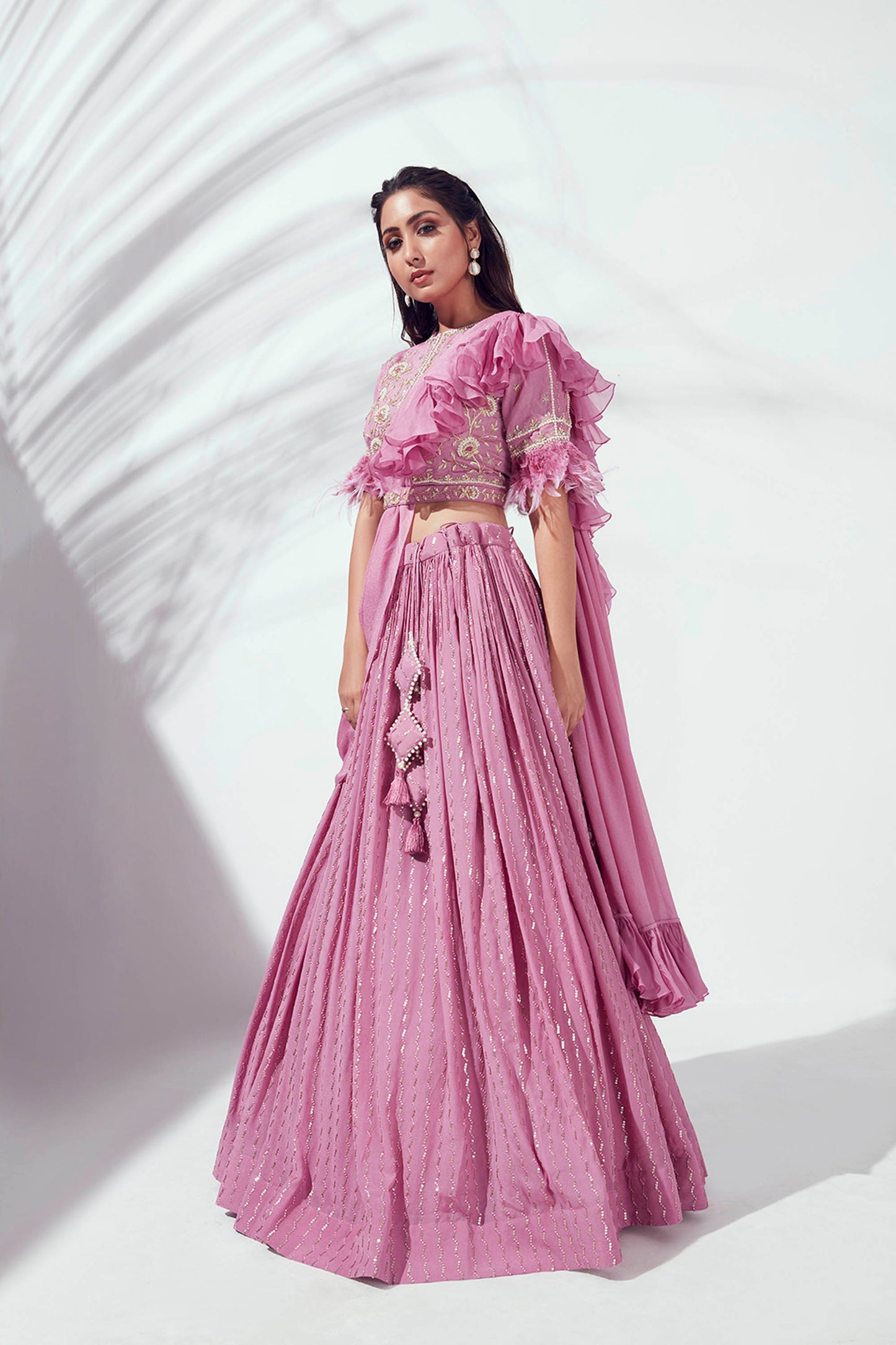 Lilac Flared Lehenga Set