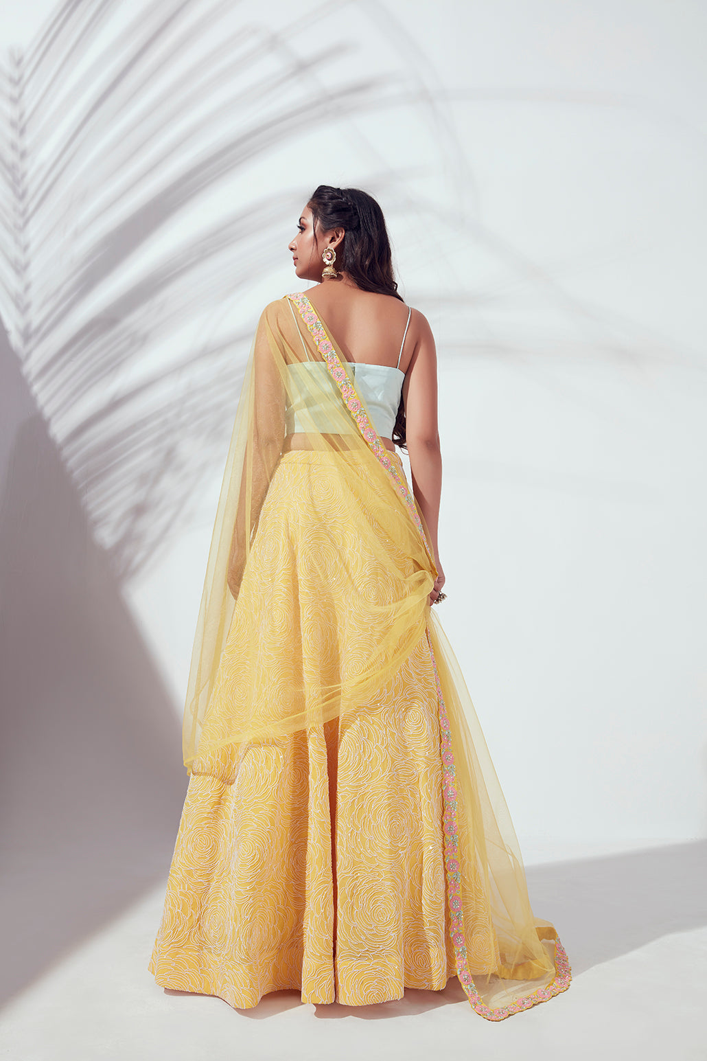 Yellow Embroidered Lehenga Set