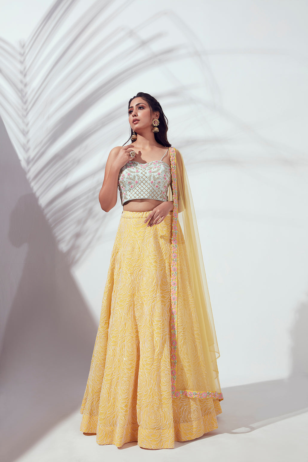 Yellow Embroidered Lehenga Set