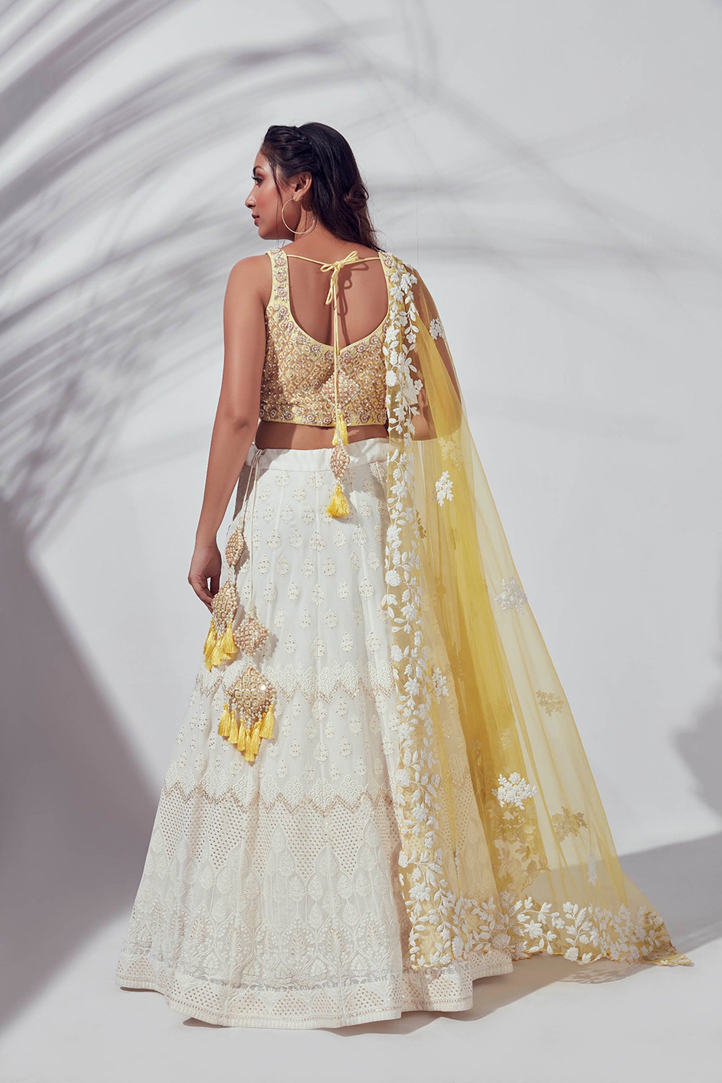 Ivory Embroidered Lehenga Set