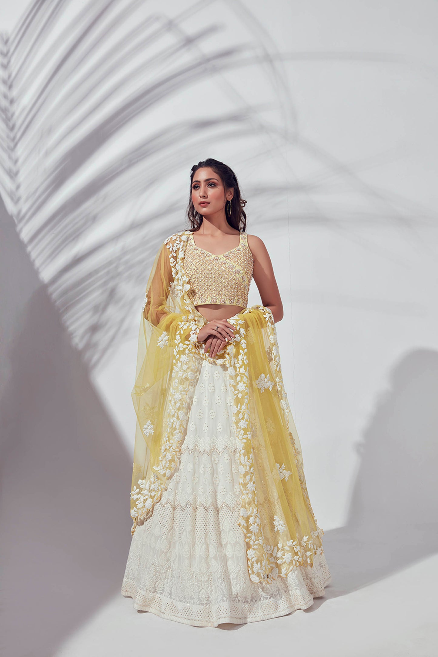 Ivory Embroidered Lehenga Set