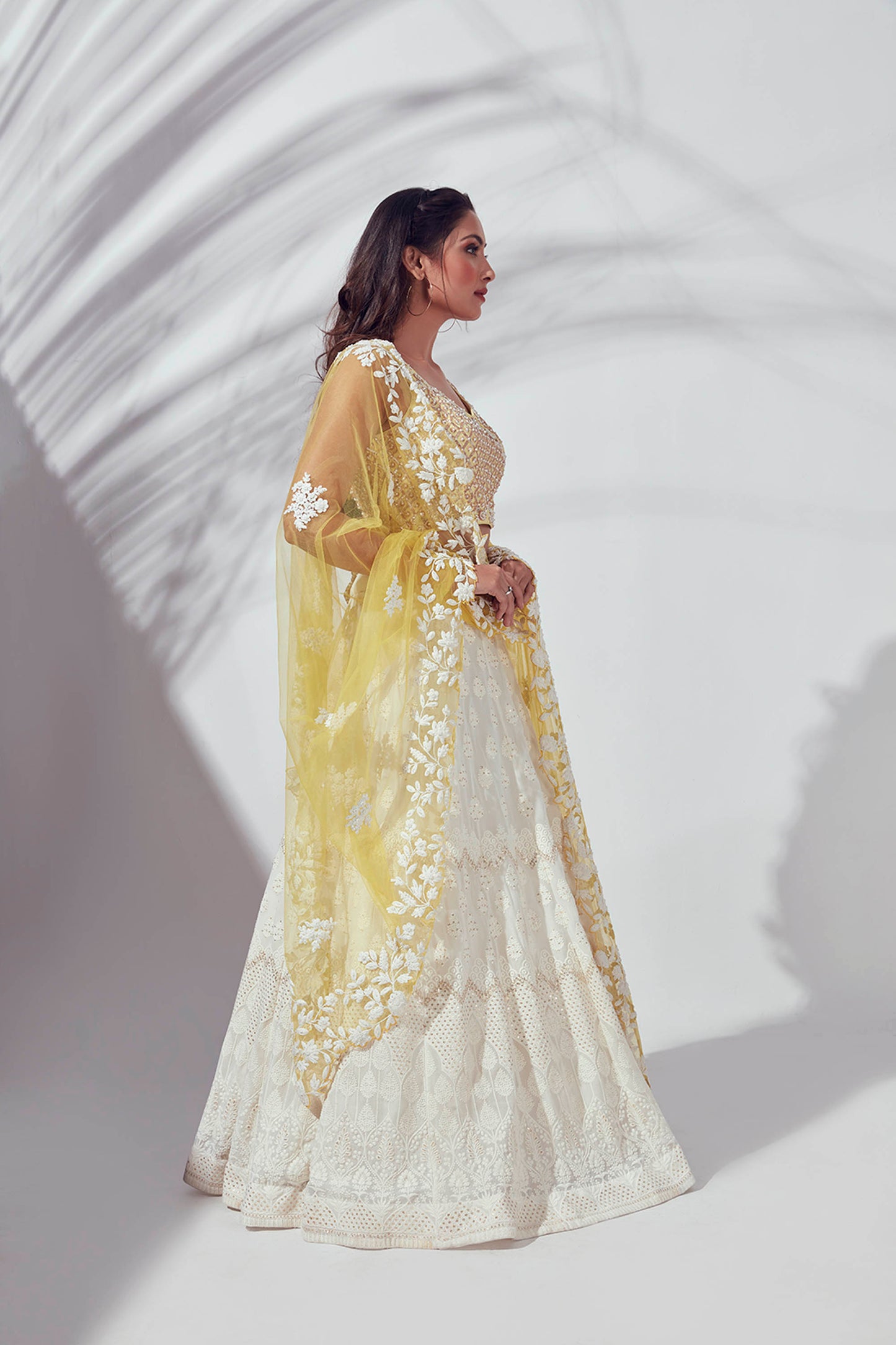 Ivory Embroidered Lehenga Set