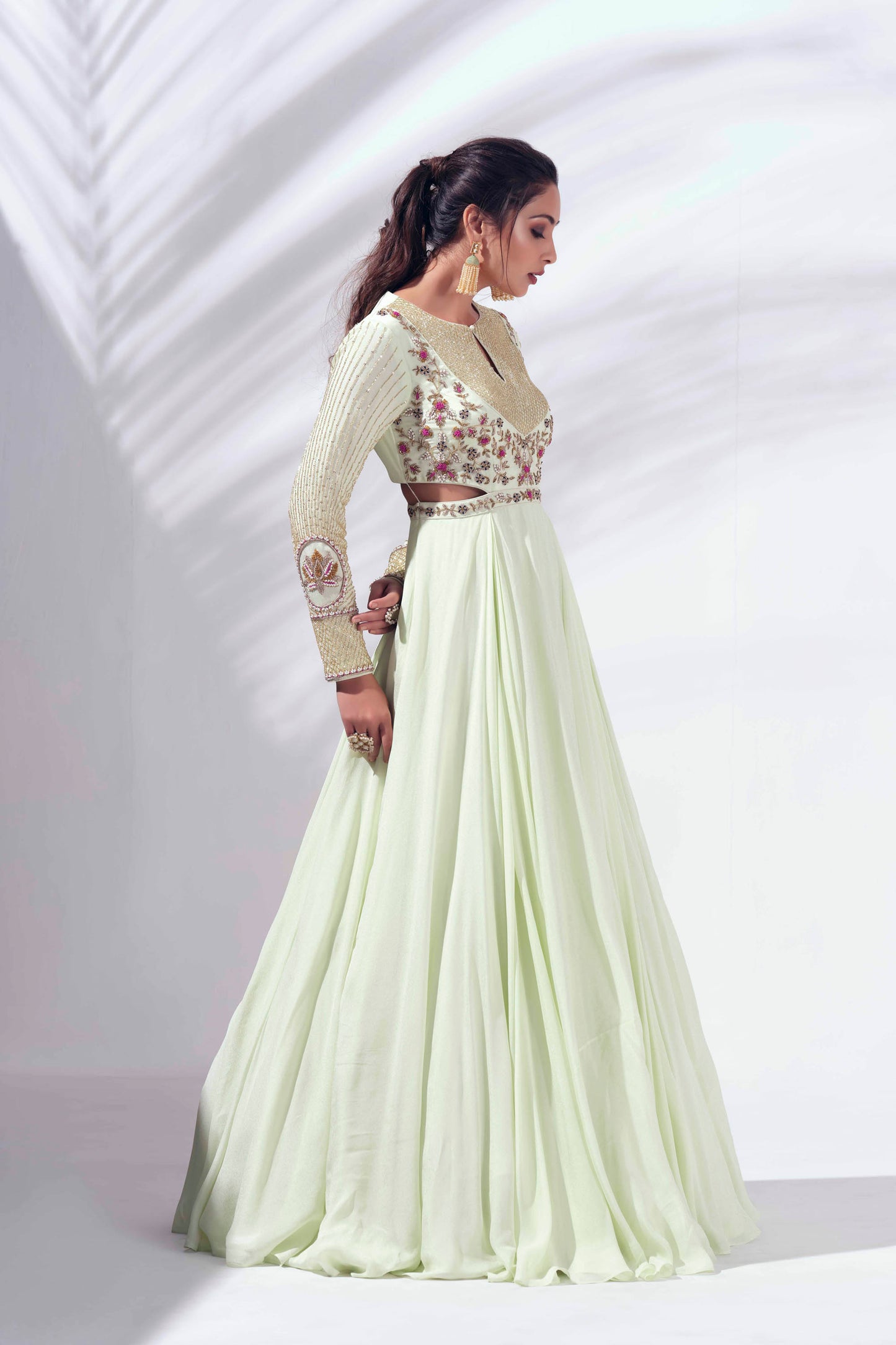 Mint Green Georgette Gown