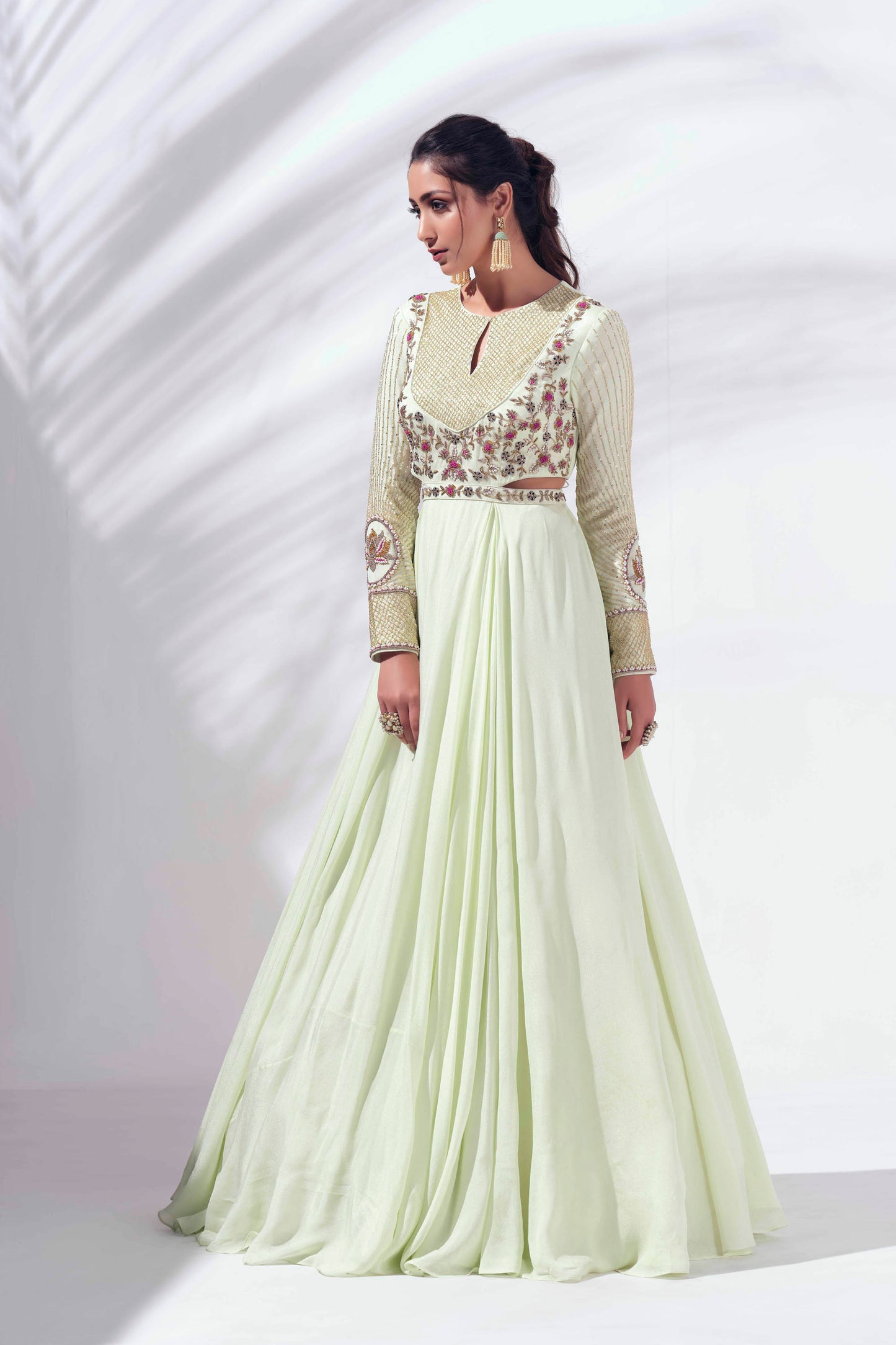 Mint Green Georgette Gown