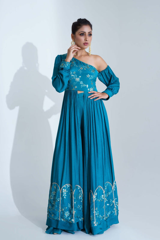 Blue One Shoulder Fusion Set