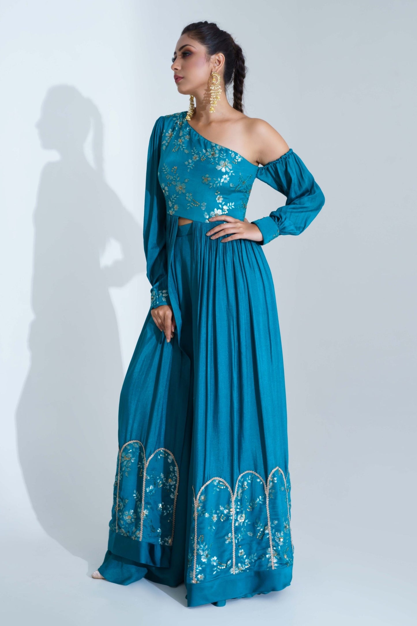 Blue One Shoulder Fusion Set
